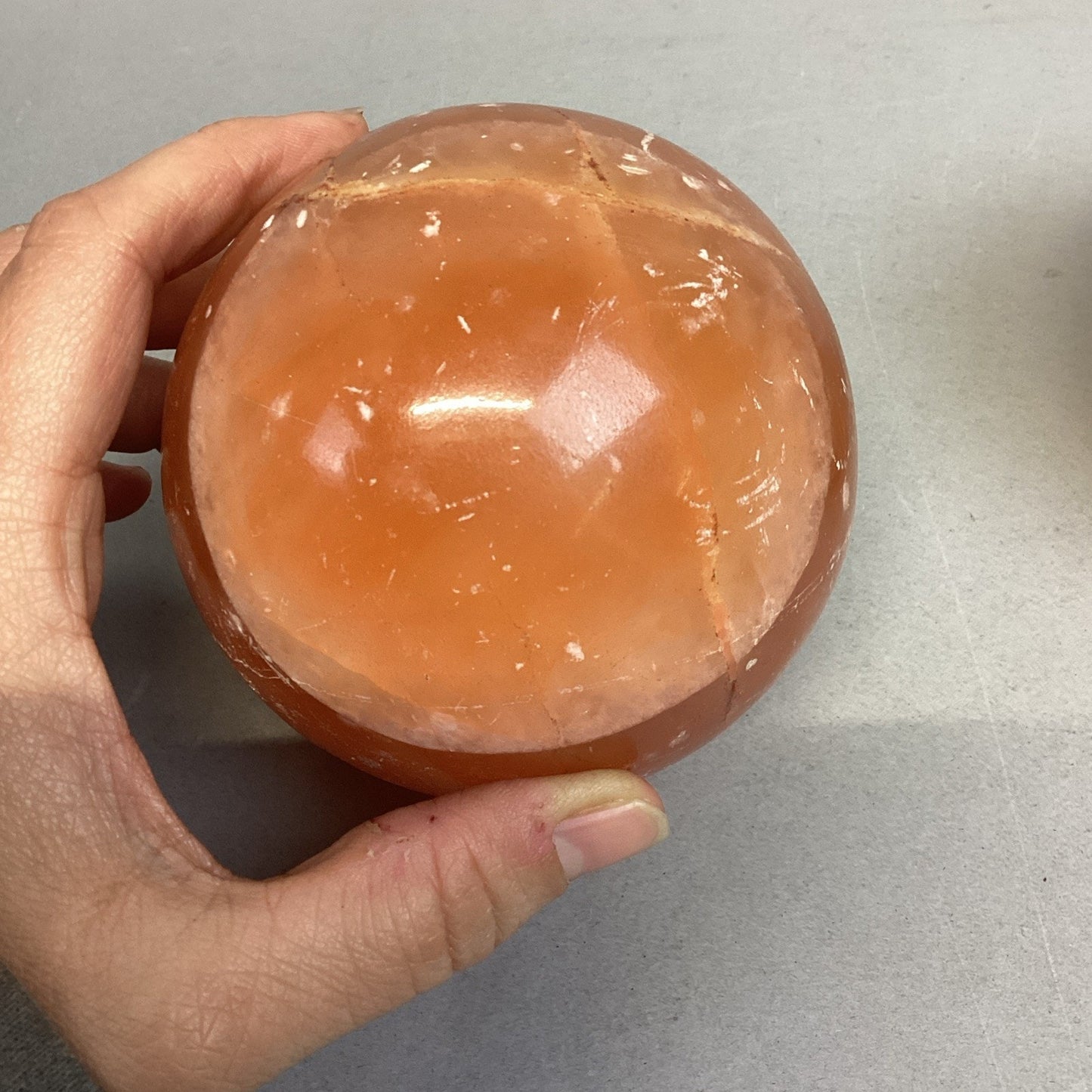Set Of 4 Polished Stone Spheres And 2 Glass Spheres
