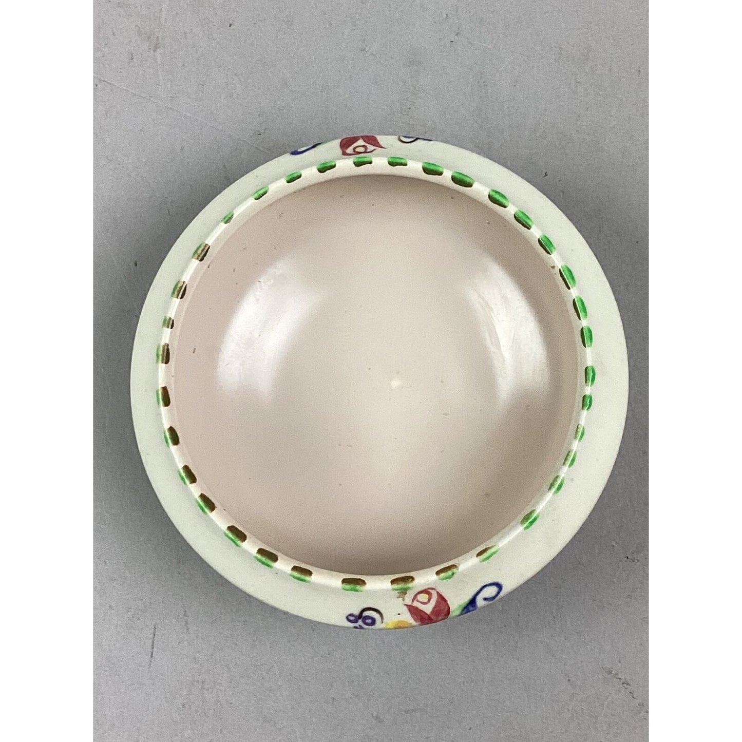 Poole Pottery - Traditional Hand Painted Flower Decorated Dipping Bowl - 2.5”