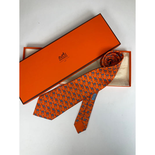 Men’s Hermès Fire Breathing Dragon Tie REF: 5607 MA | No Box