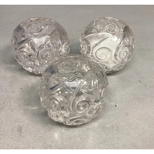Set Of 3 Duncan & Miller Snail Rose Bowl Candle Holders