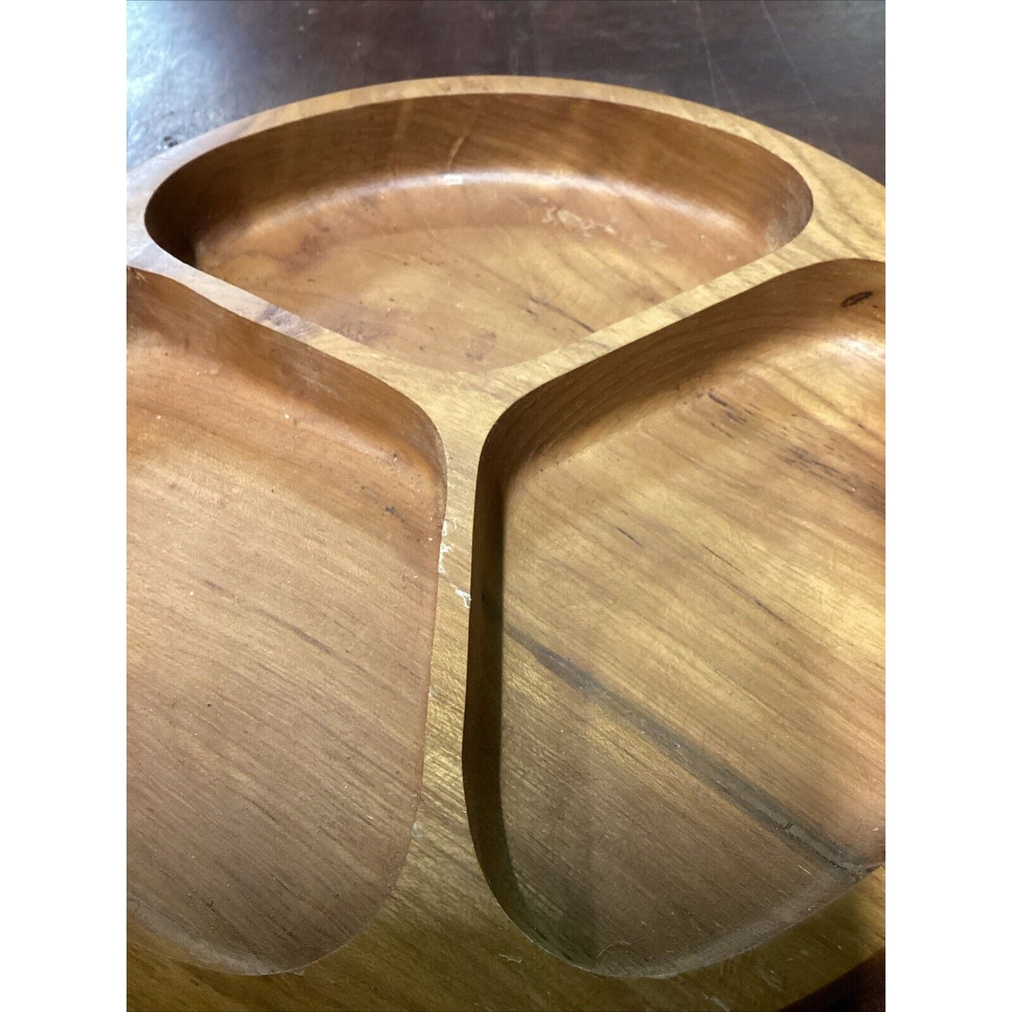 Dolphin Genuine Teakwood Divided Tray/Plate Made In Thailand