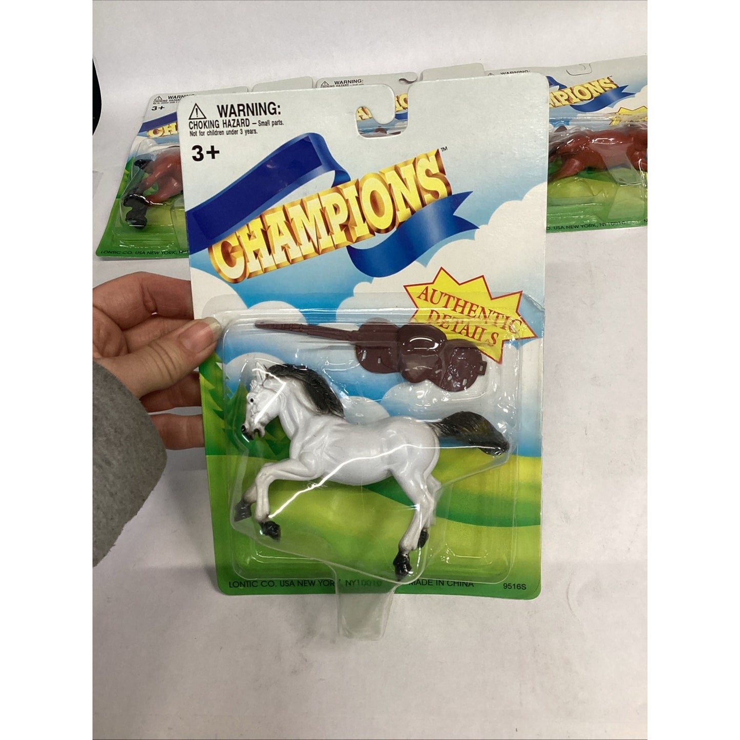 LOT Of 9 NEW Vintage LONTIC CO. Blue Ribbon Champions HORSES w/Saddles - New