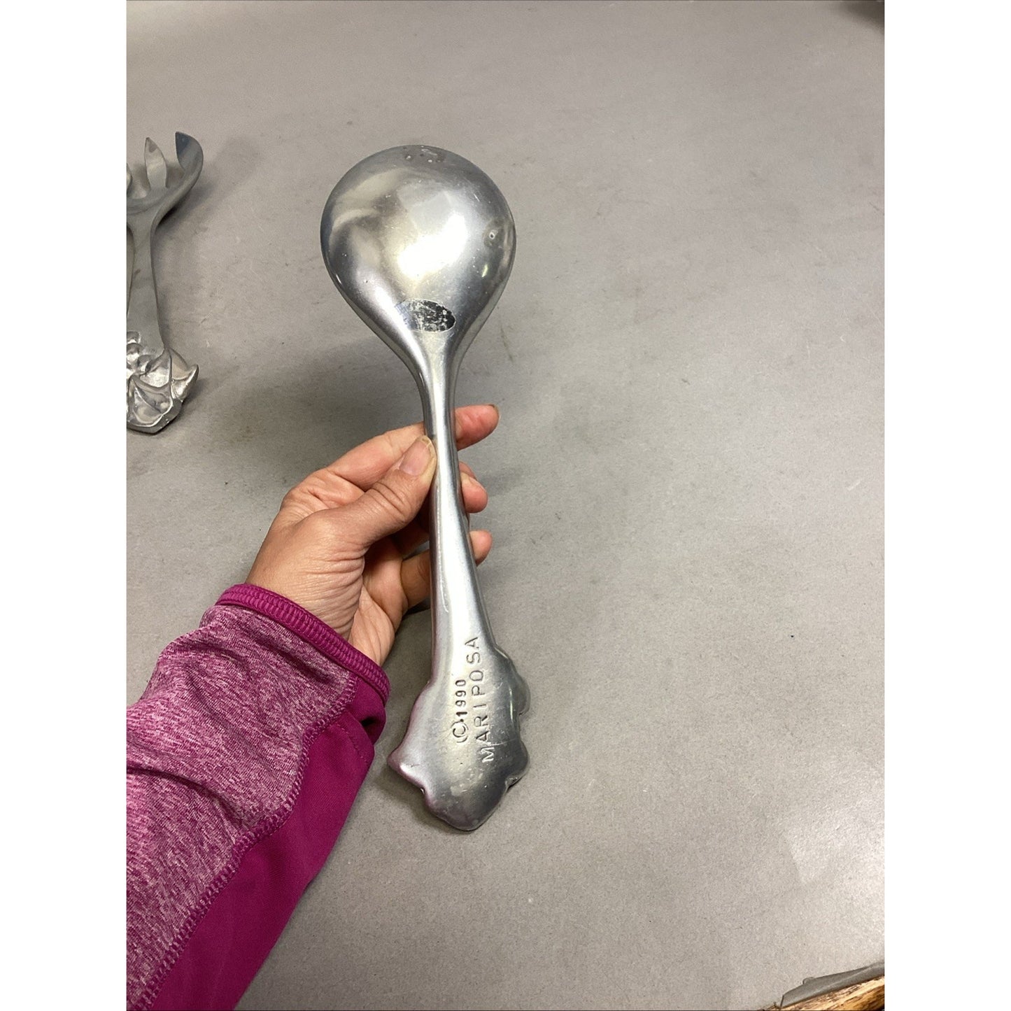 Mariposa Pewter Salad Serving Set Fork Spoon Grapes Grapevine Utensils 1990