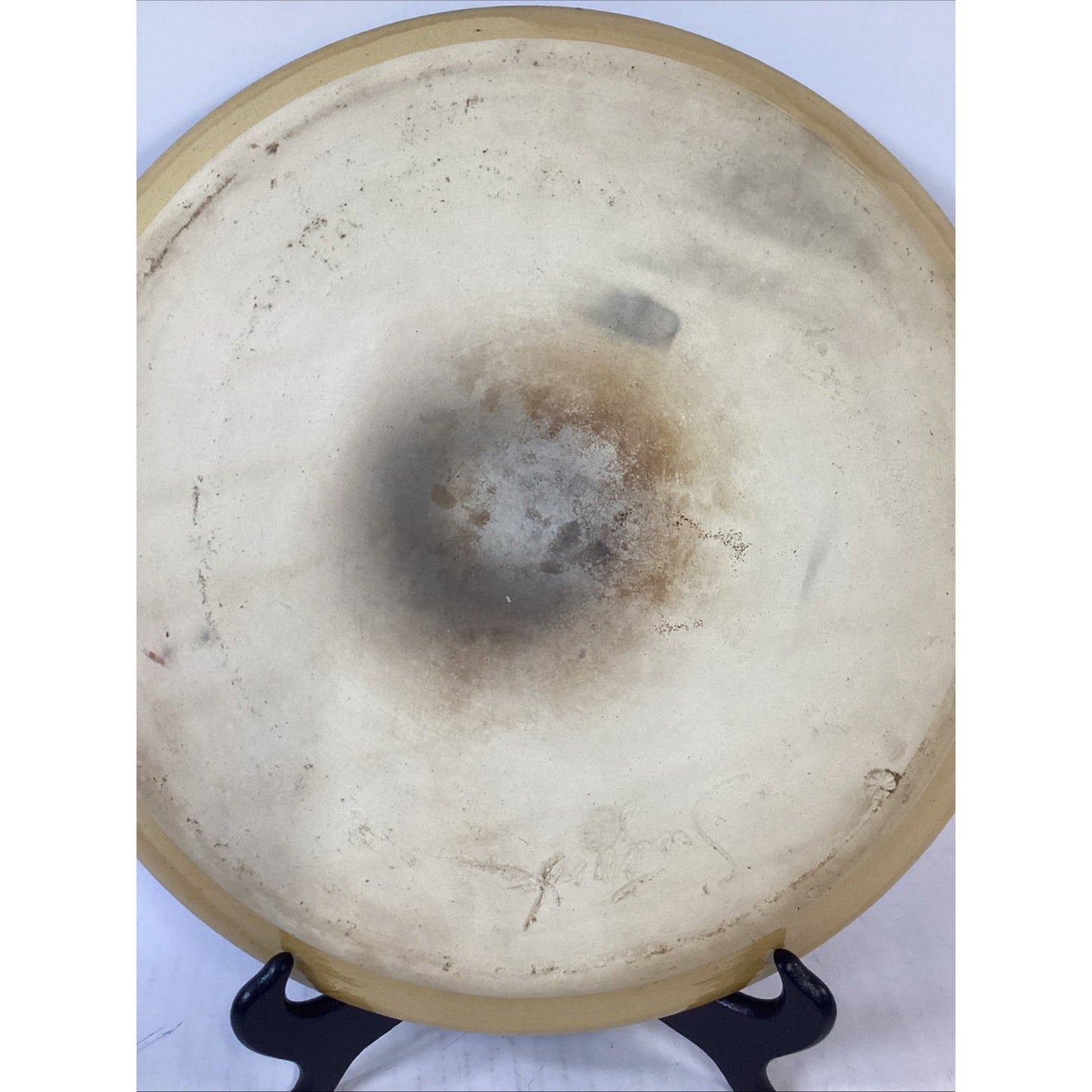 Large Vintage Handmade Hand Painted Glazed Charger Bowl - 13”D