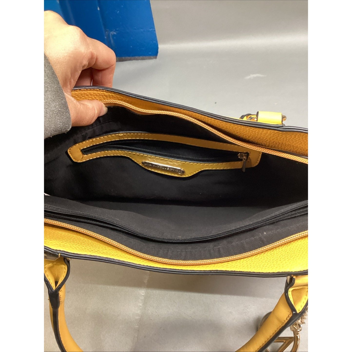 Mia K. Collection Yellow Faux Leather Purse Shoulder Bag