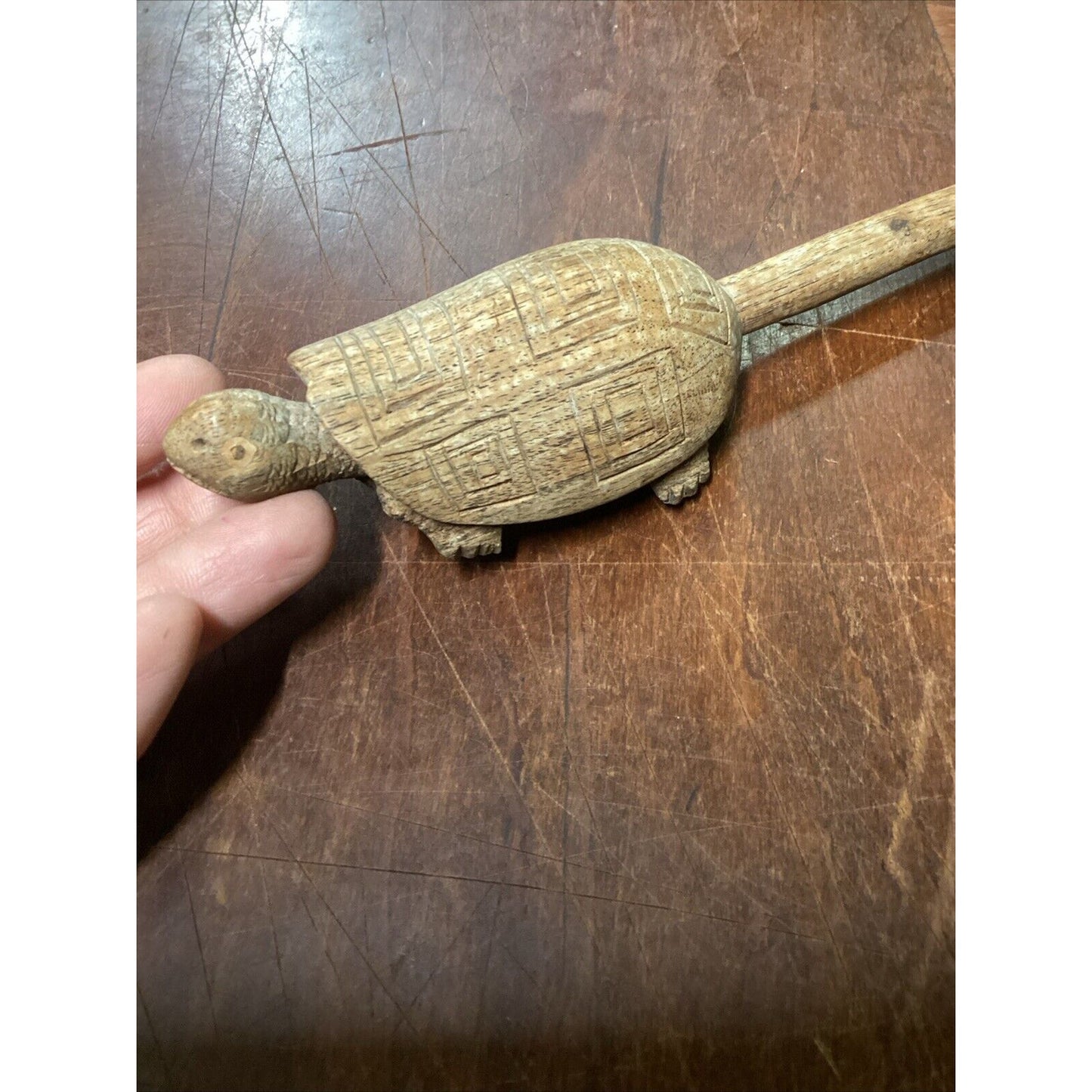 Hand Carved Wooden Decorative Turtles Fork And Spoon Set