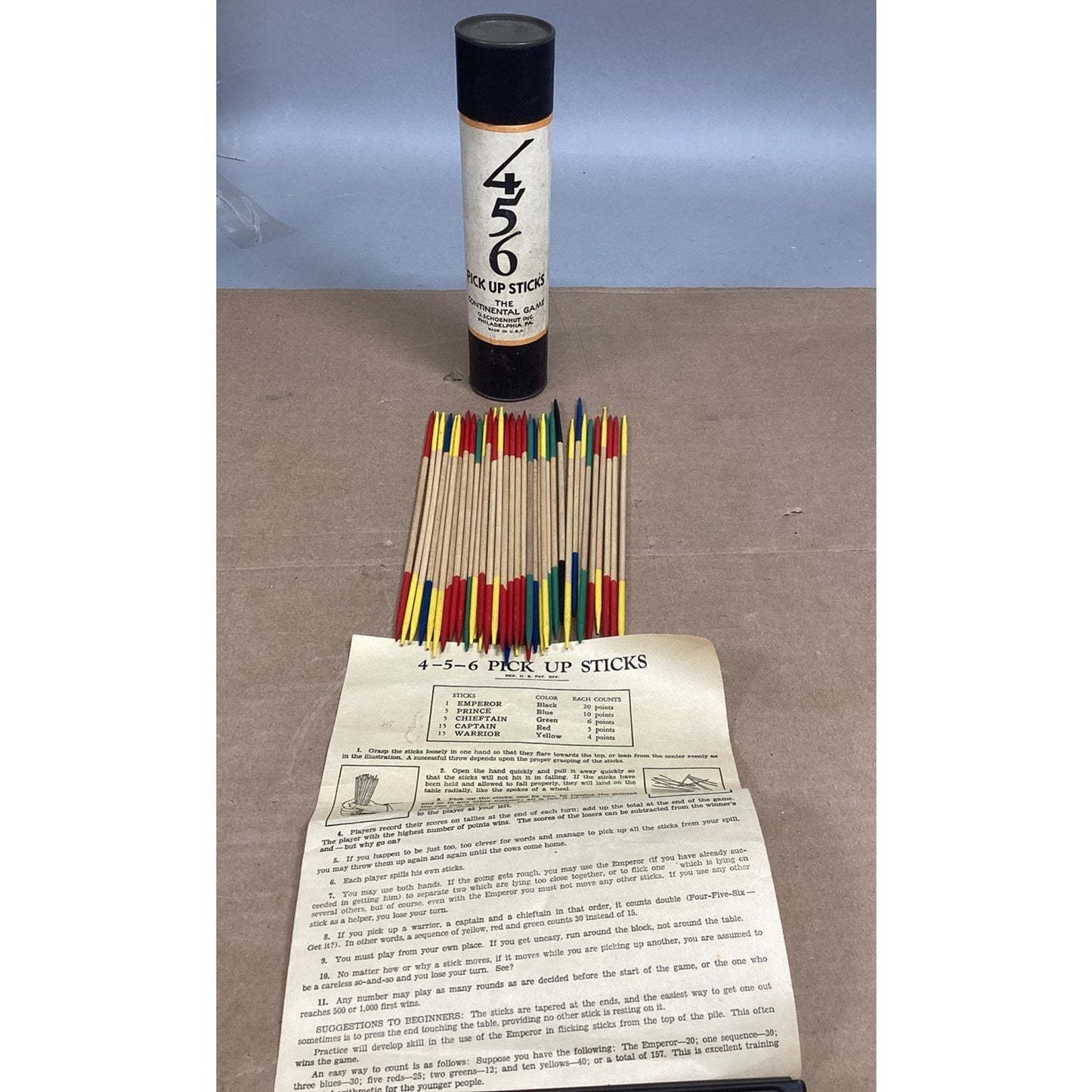 Vintage 456 Pick Up Stix The Continental Game w/ Instructions