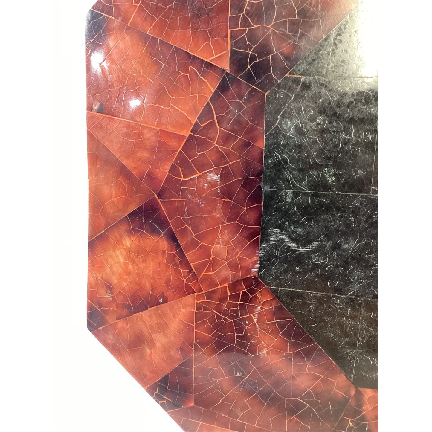 Octagonal Shaped Faux Marble Charcuterie Cheese Board - 15” - Felt Backing