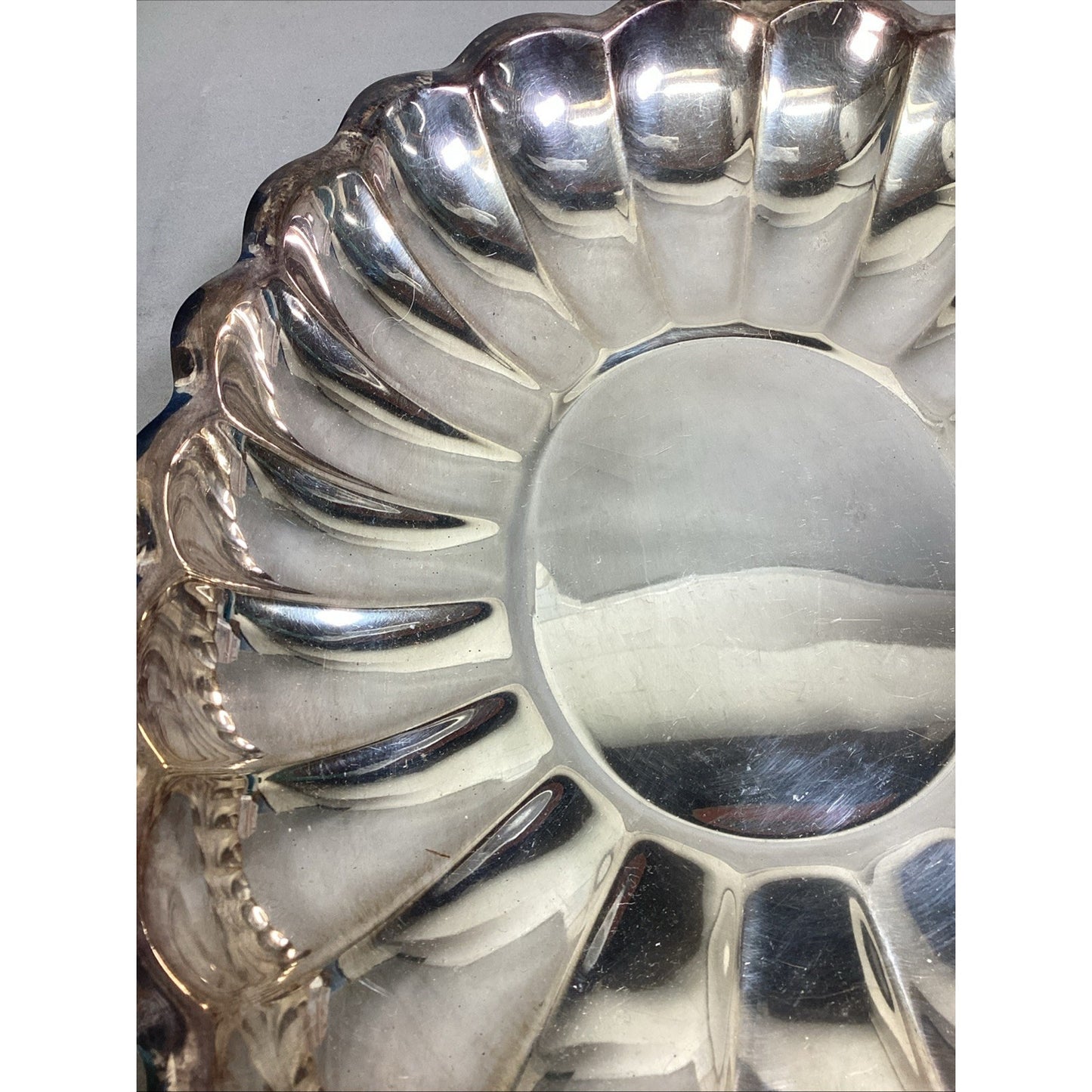 Reed & Barton #110 Holiday 15x11x2 Inch Scalloped Silver Plated Dish