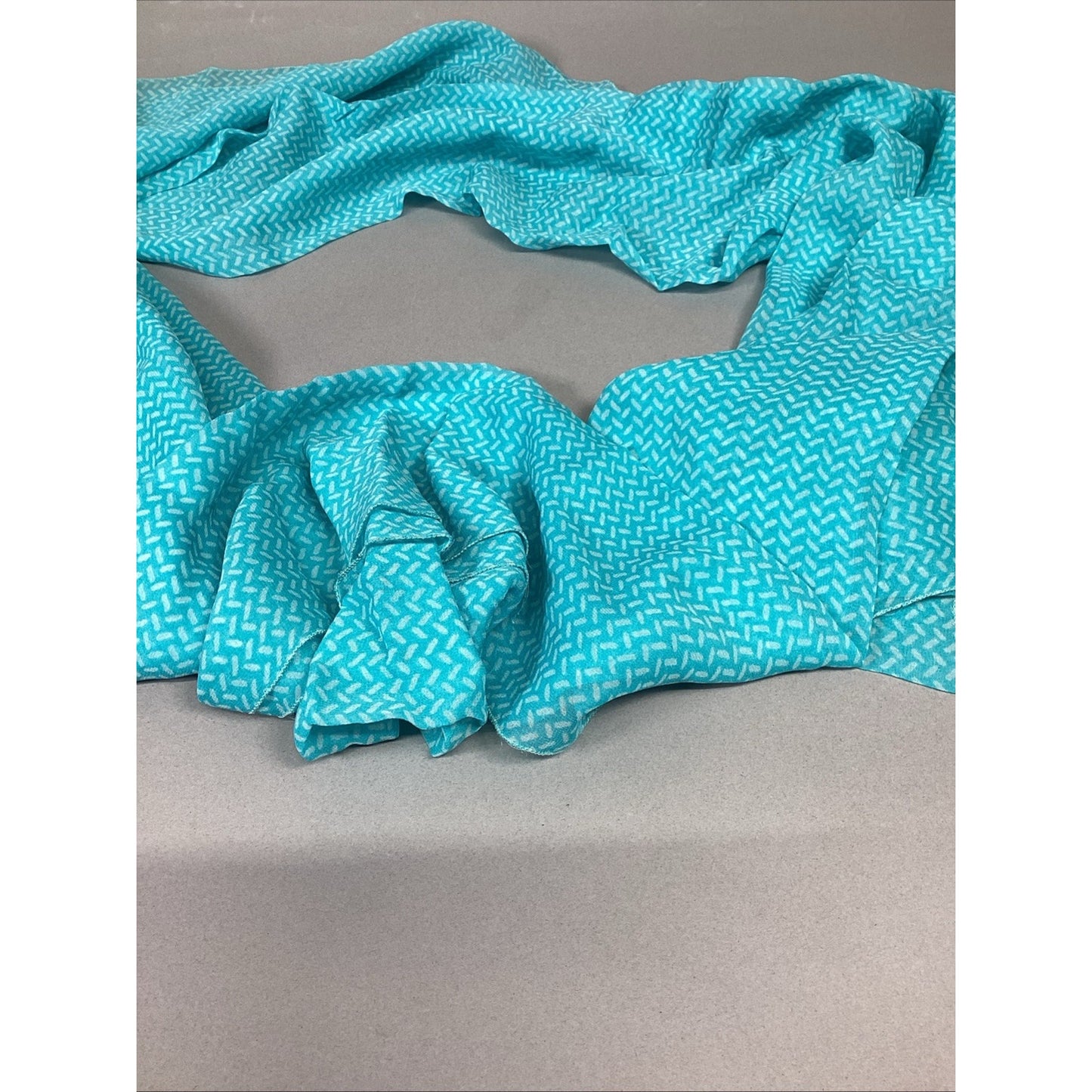 100% Silk Teal W/ White Women’s Scarf - 80x25”