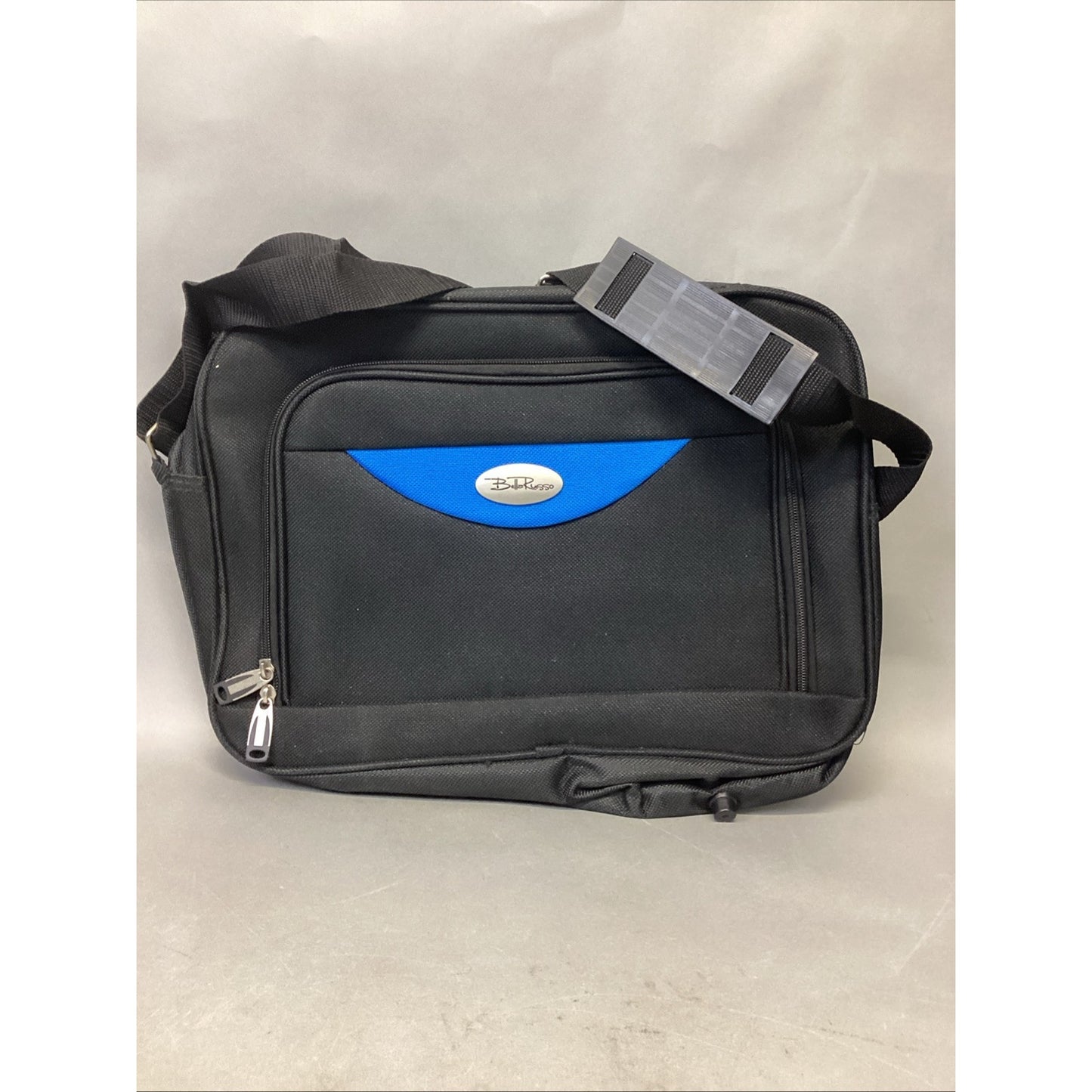 Bella Russo Travel Bag 2 Compartments - Black & Blue - 16" x 11"