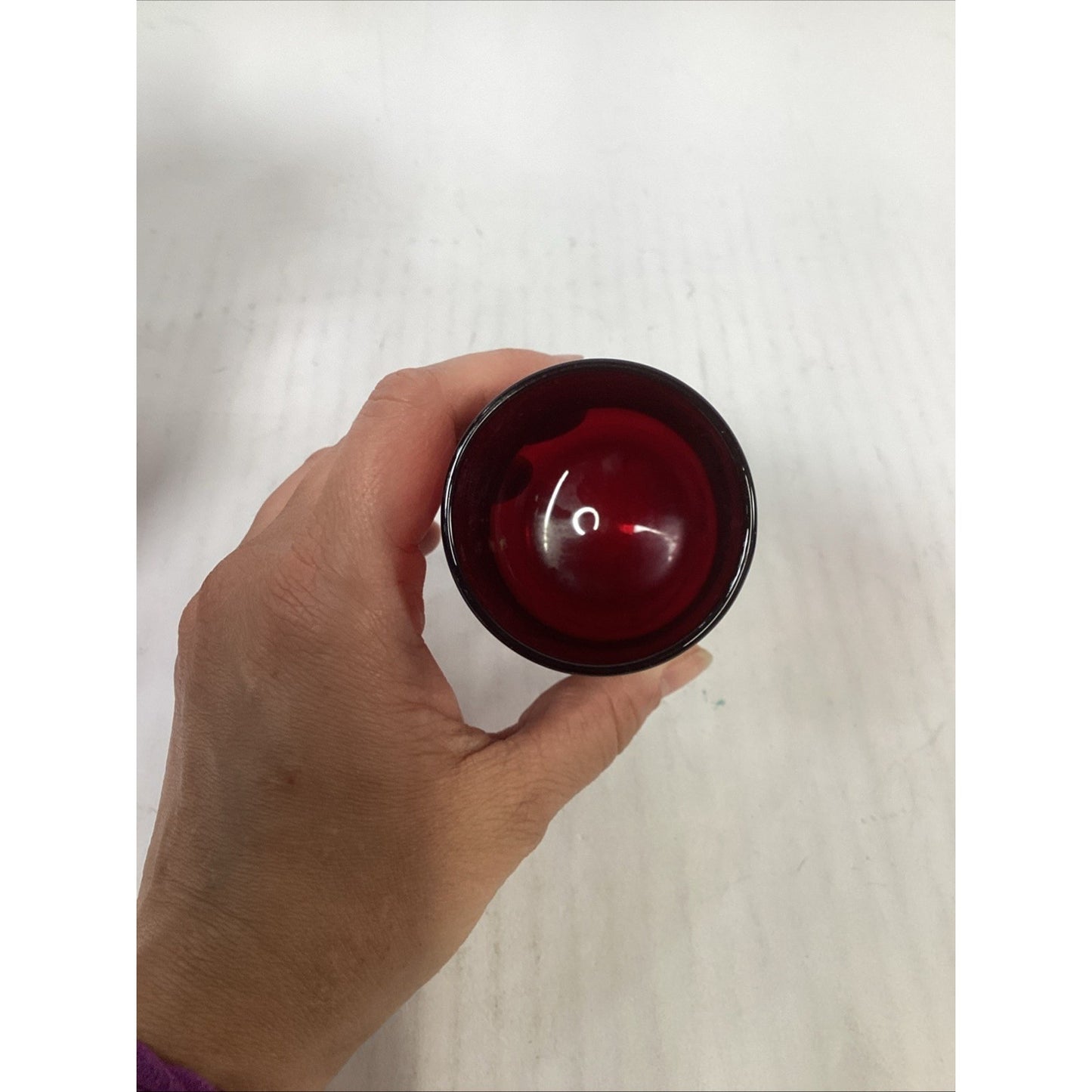 Vtg Anchor Hocking Royal Ruby Red Tilt Ball Pitcher w/Ice Lip & 2 Tumblers