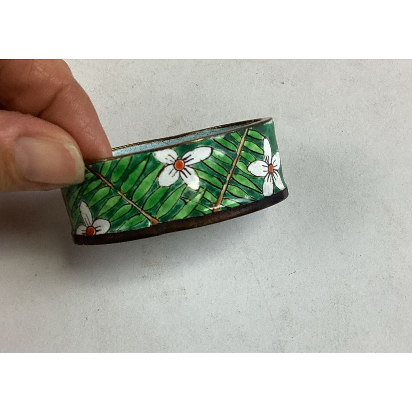 Vintage Enameled Giraffe Trinket Box With Lid