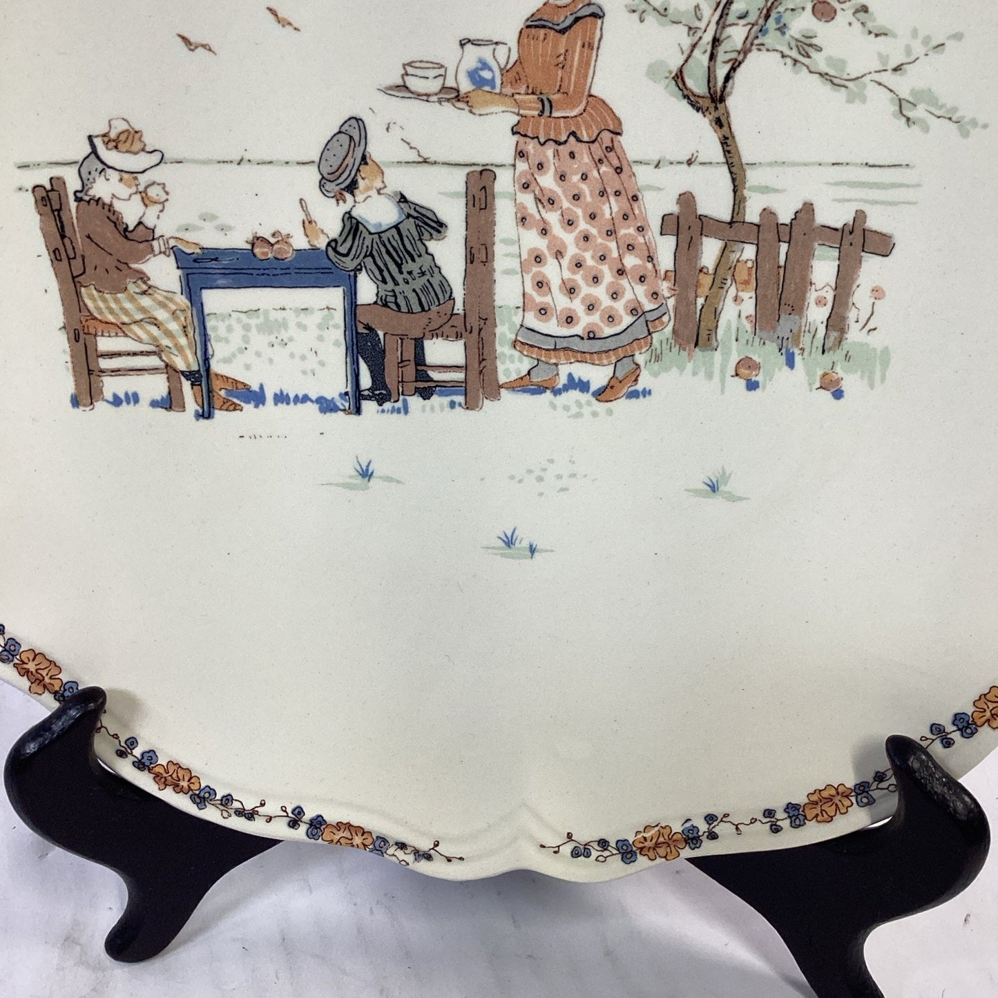 Sarreguemines Enfants Richard Rond Gebak/Taart Schaal- Round Cake Plate/Serving