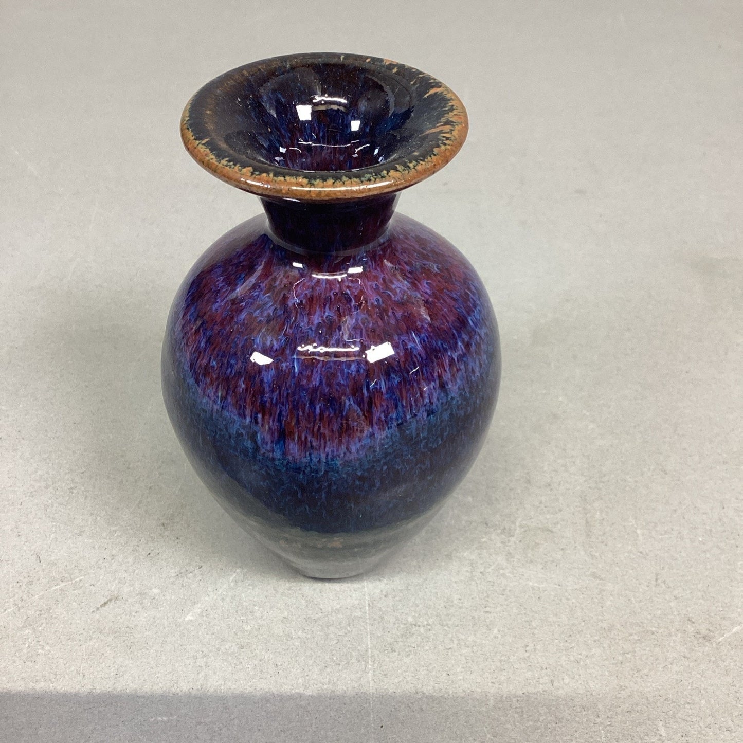 Multicolored Handmade Pottery Art Bud Vase - 4.5”H