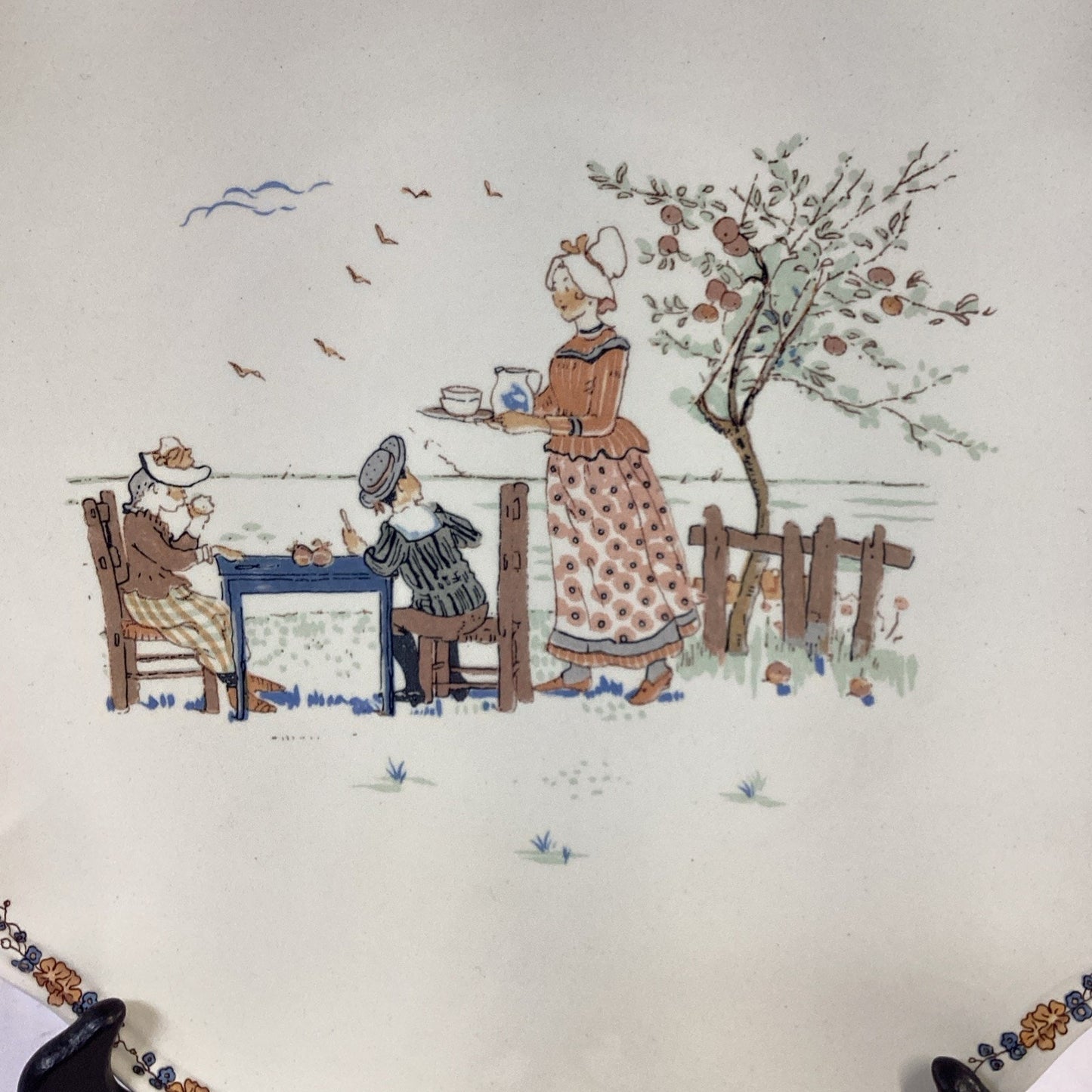 Sarreguemines Enfants Richard Rond Gebak/Taart Schaal- Round Cake Plate/Serving