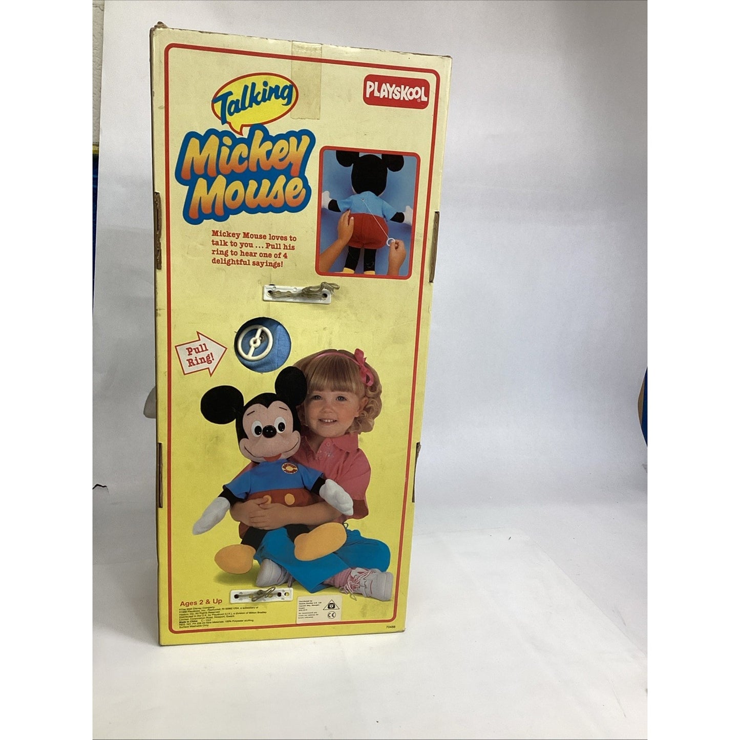 1988 DISNEY Talking Mickey Mouse Pull String Playskool 22" Plush 70488 Works