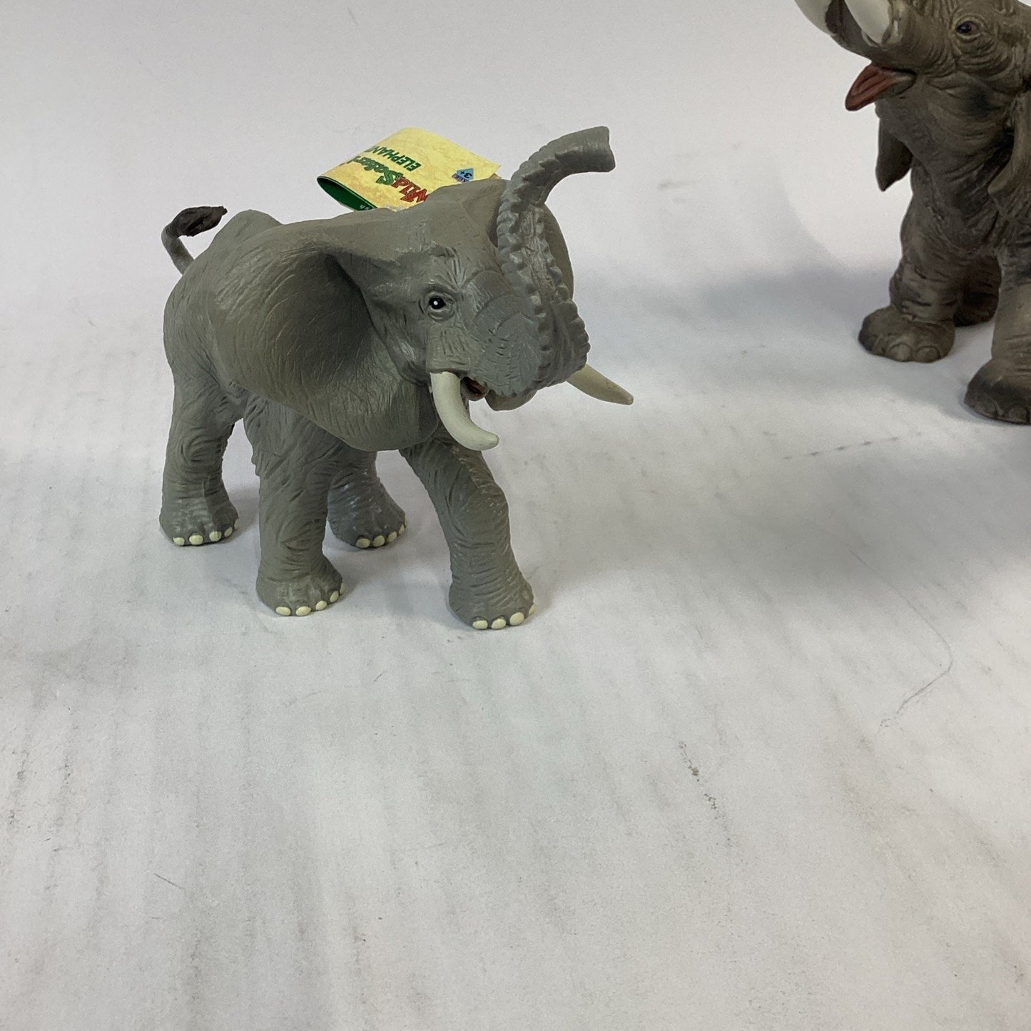 Lot Of 3 - 2 Bull Elephant Figurines & 1 Candle
