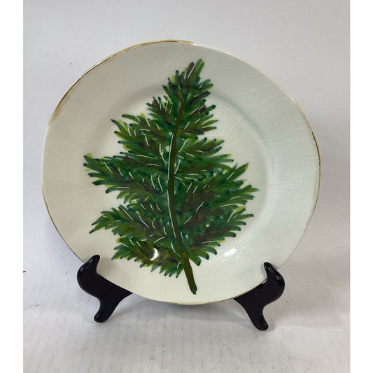 Vintage Au Bain Marie Paris Green Leaf Decorative Plate