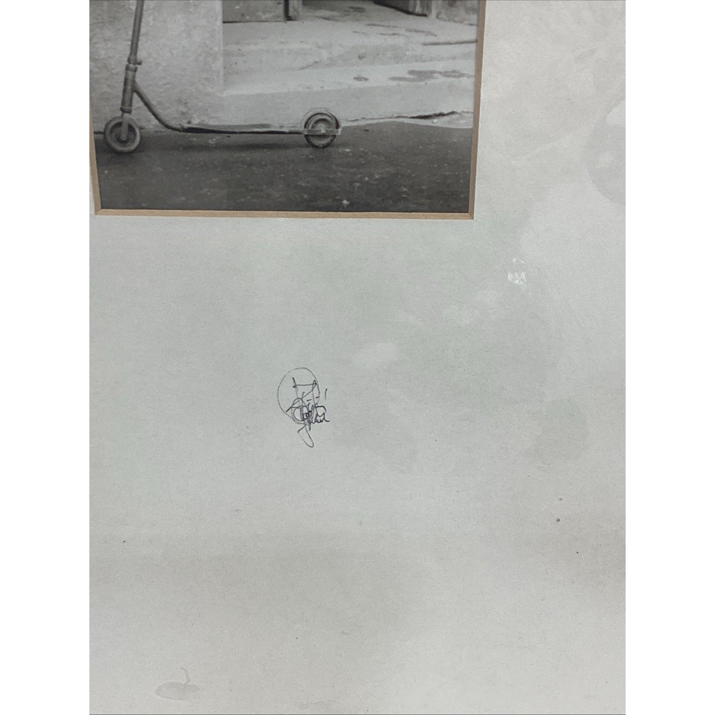 Antique Framed Fine Art Print Of A Scooter - Signed