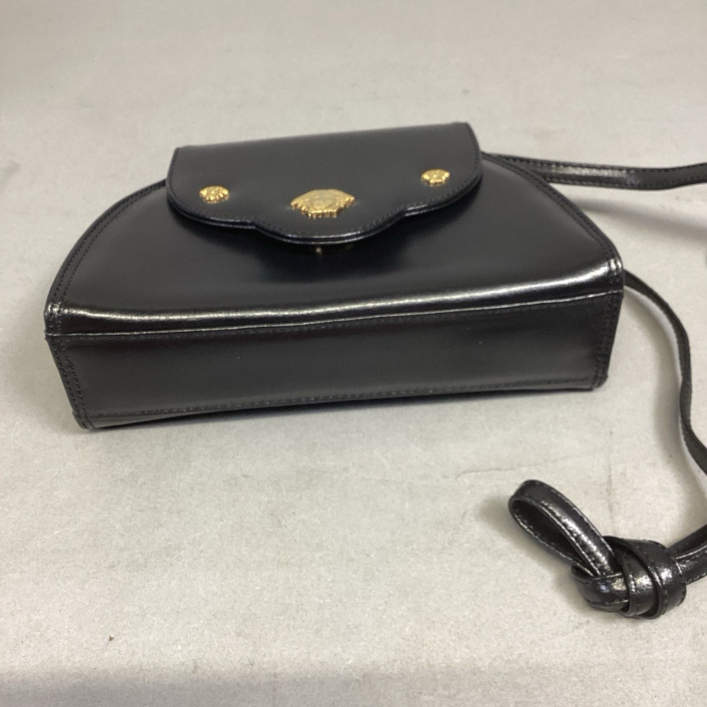 Vintage Maraolo Black Genuine Leather Shoulder Bag Made in Italy