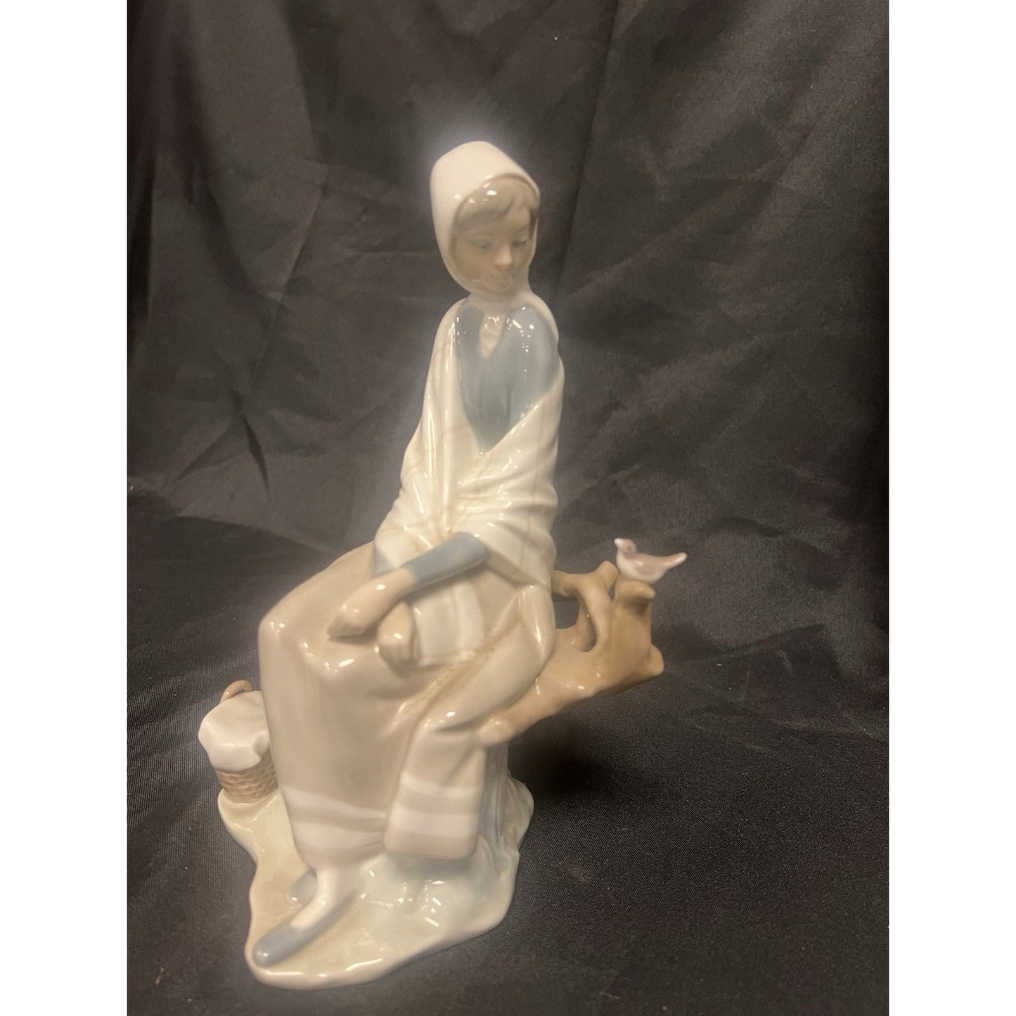 As Is Lladro 4576 New Shepherdess Figurine Girl On Branch Bird Retired