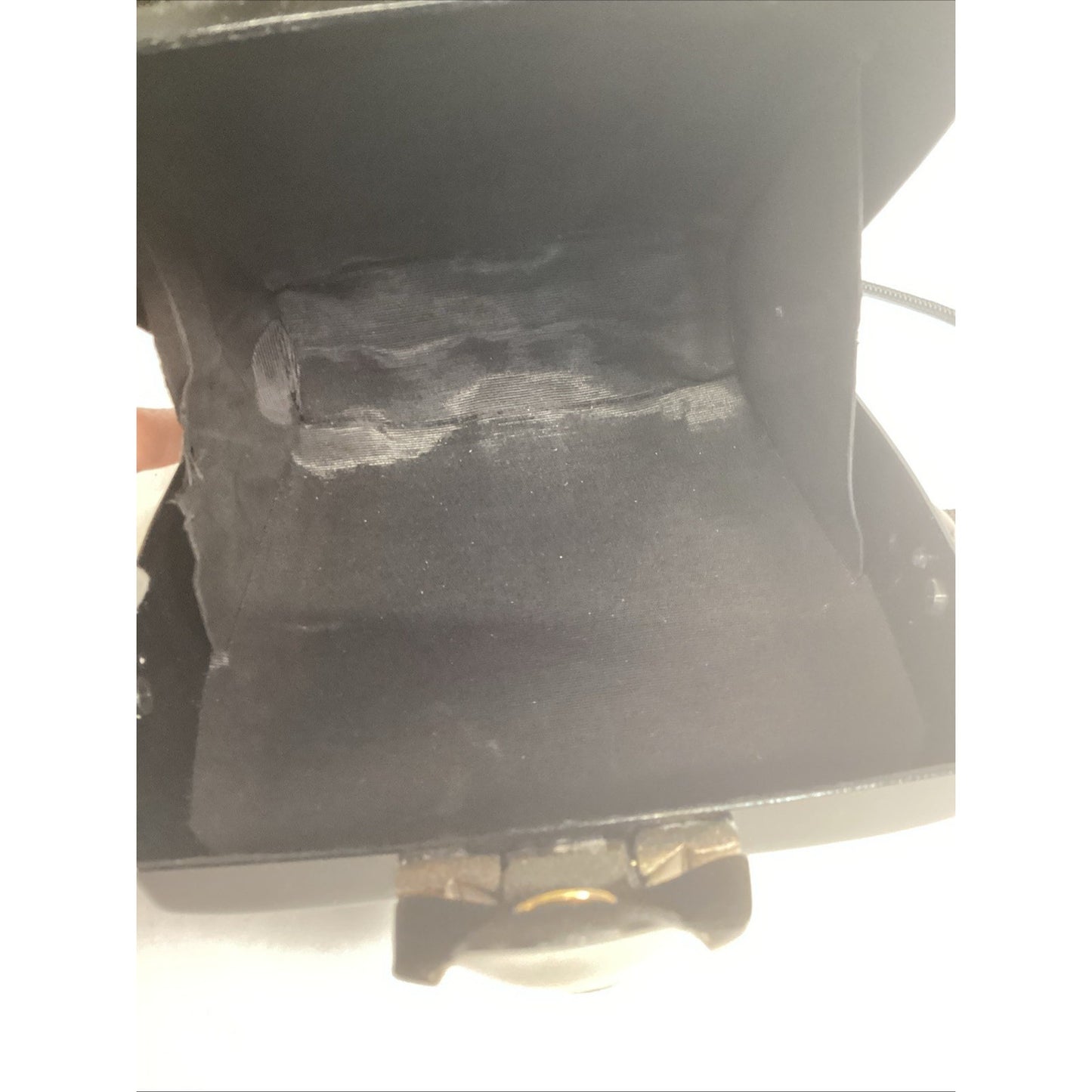 1980s Marc Levine Lacquered Black Hard Shell Bag W/ Strap