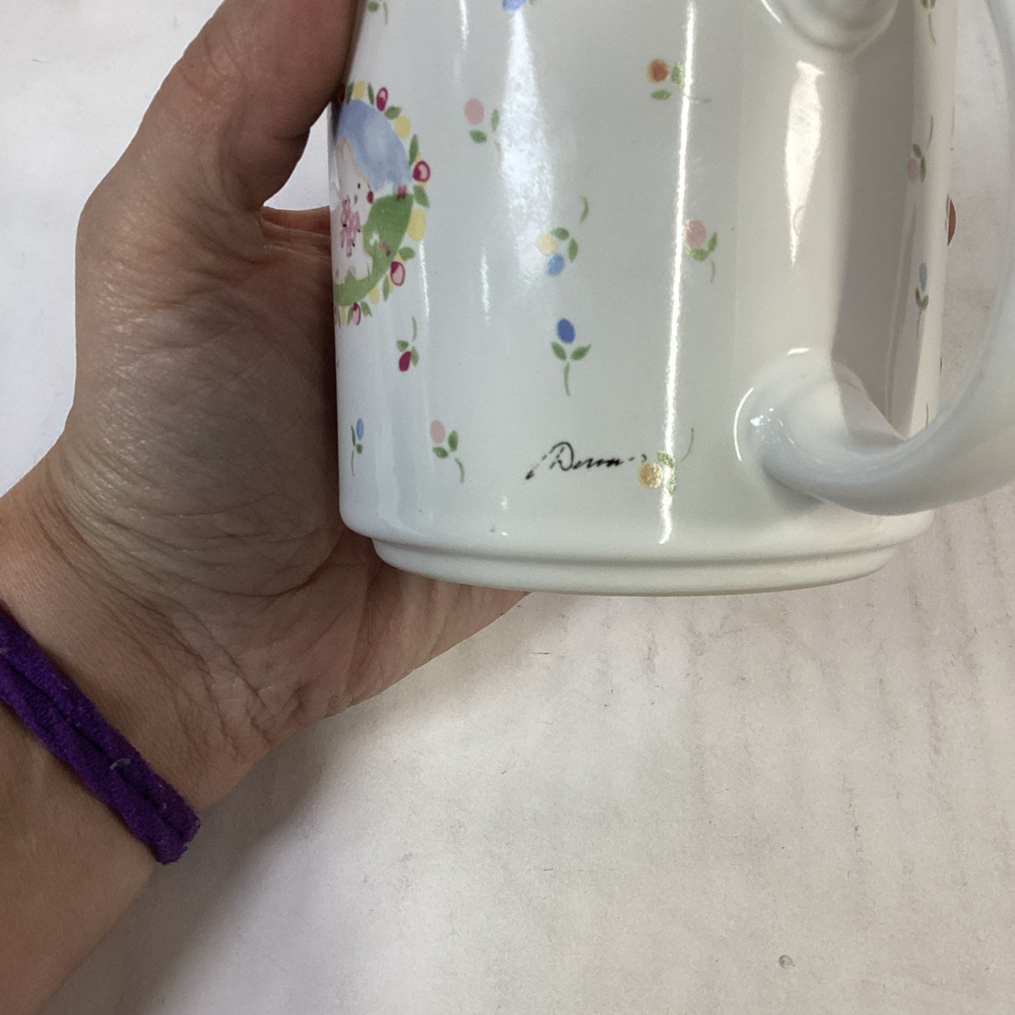 Vintage Michel & Company Floral and Bunny Mug - 1987