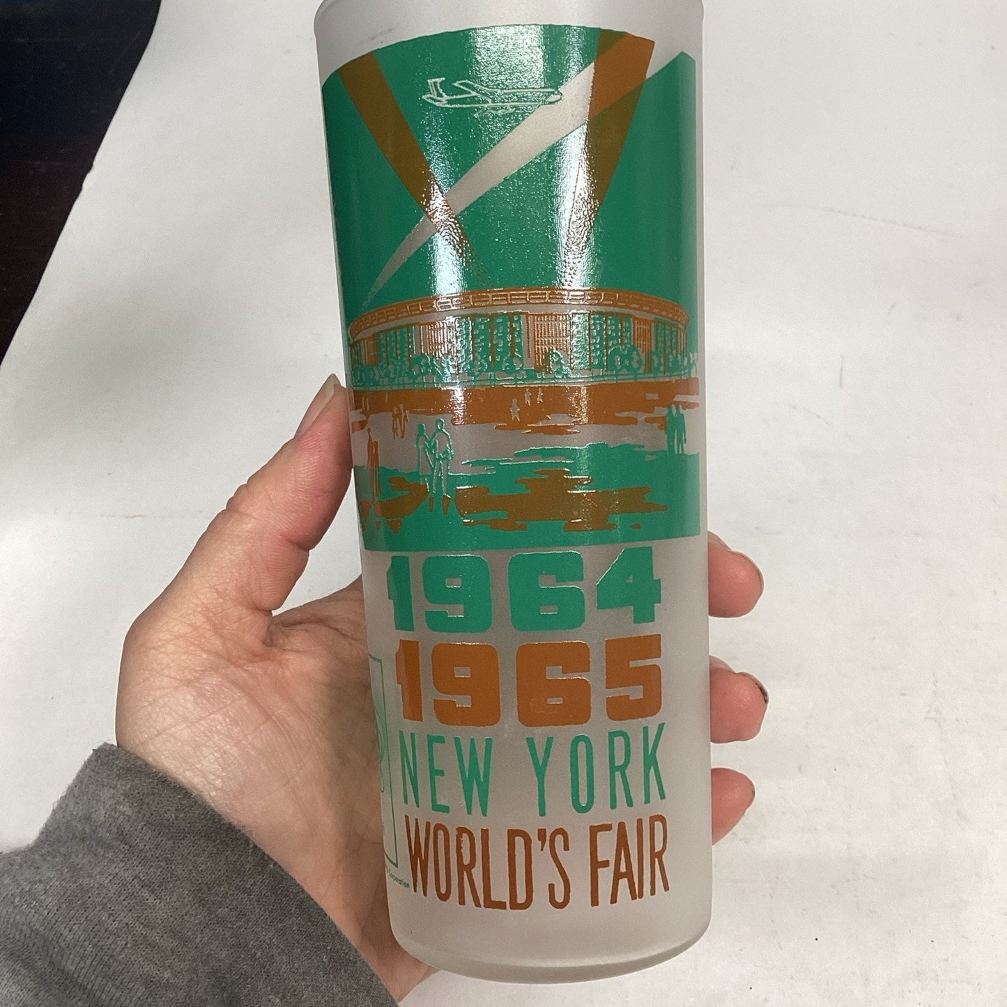 Vintage 1964-1965 New York World's Fair Frosted Glass Tumblers - Set Of 4
