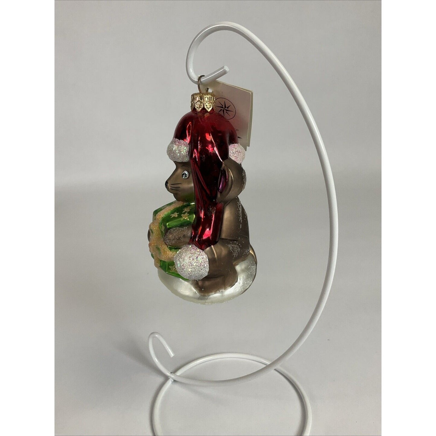 Christopher Radko Christmas Ornament Mouse Santa Hat with Present