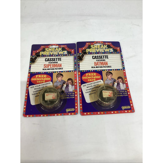 1984 Galoob Sneak Previews Cassette Superman & Batman Real Motion Pictures NOS
