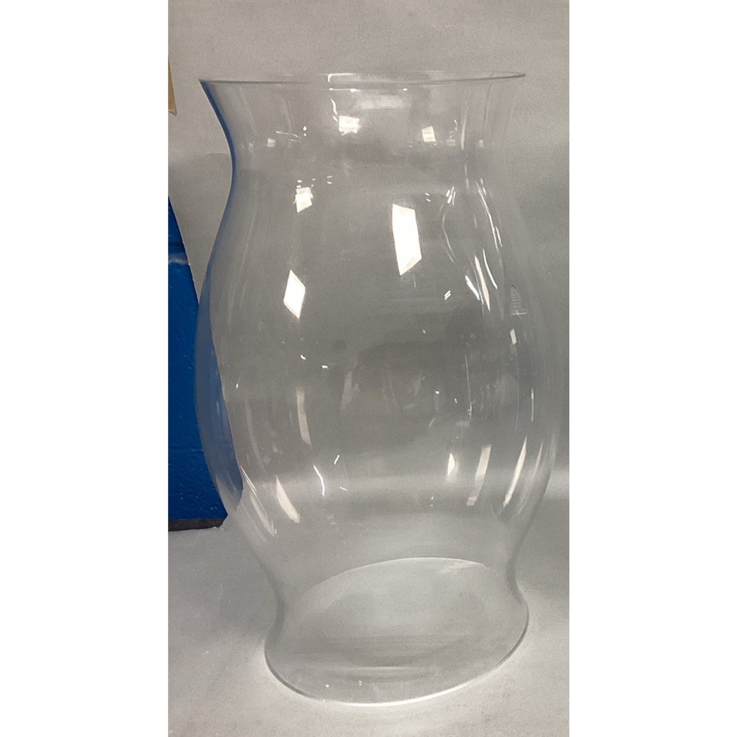 Vintage Large Hurricane Lamp Shade Clear Glass - 16.5”H