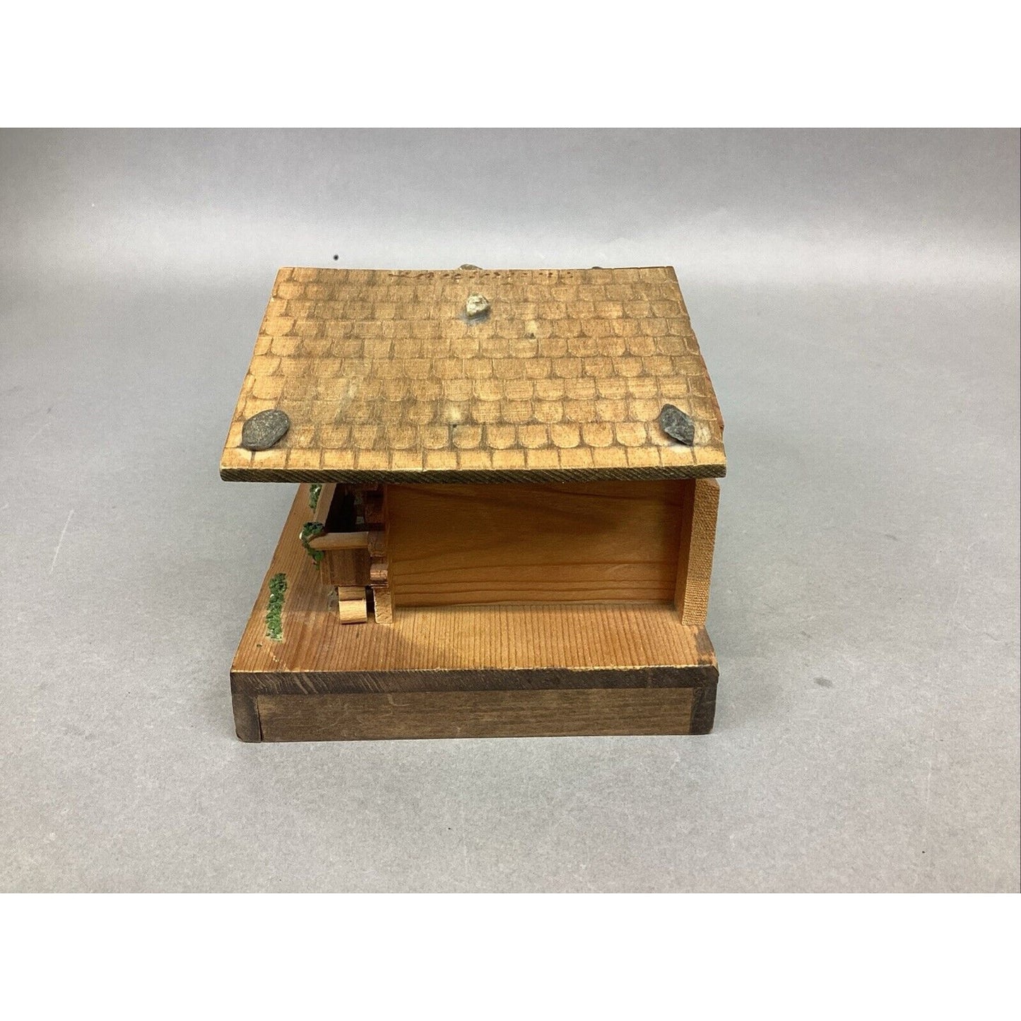 Antique German Swiss Chalet Wooden Cottage Music Box - Arrivederci Roma #190