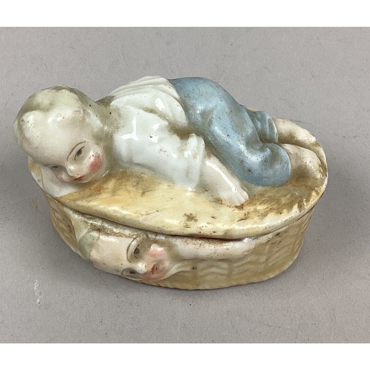 Rare Old Victorian Figural Children at Play Porcelain Figurine