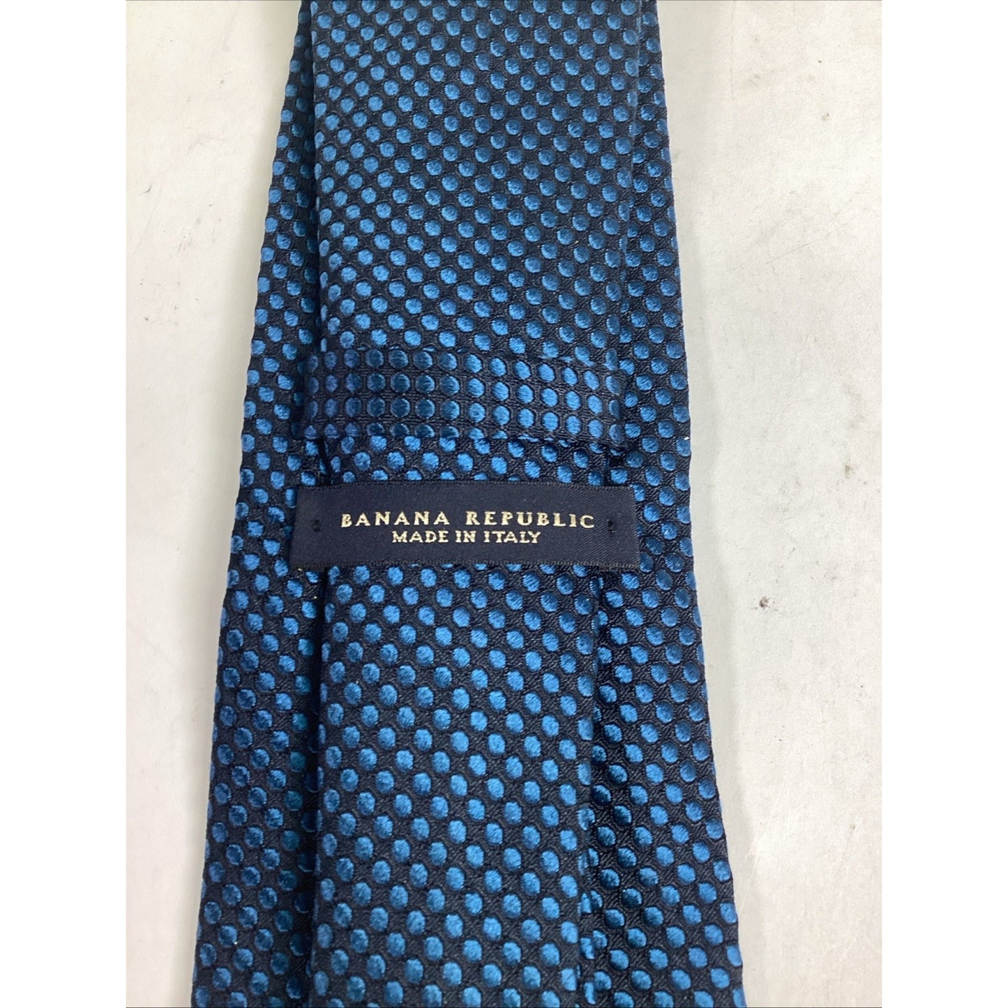 Banana Republic 100% Silk Men’s Blue Dot Tie - Made In Italy