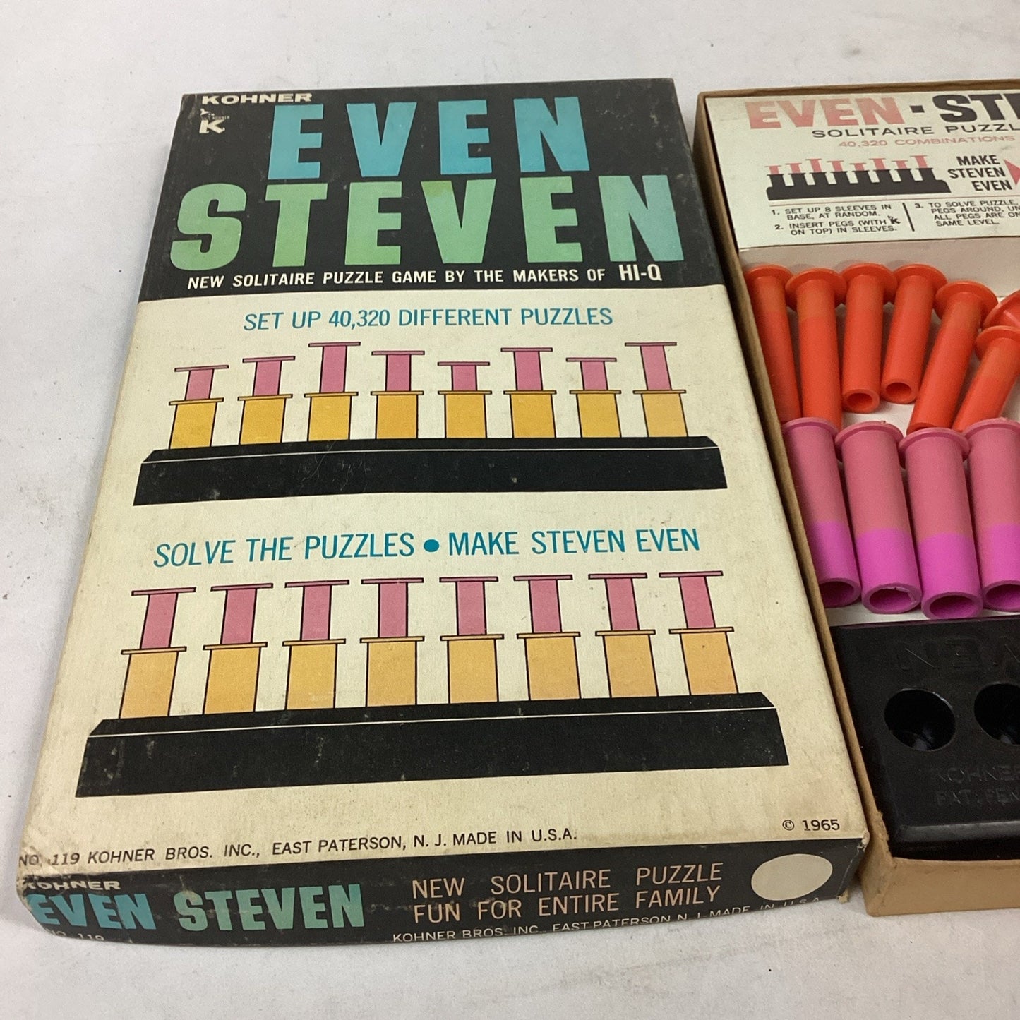 Vintage 1965 Kohner EVEN STEVEN Puzzle Game With Original Box