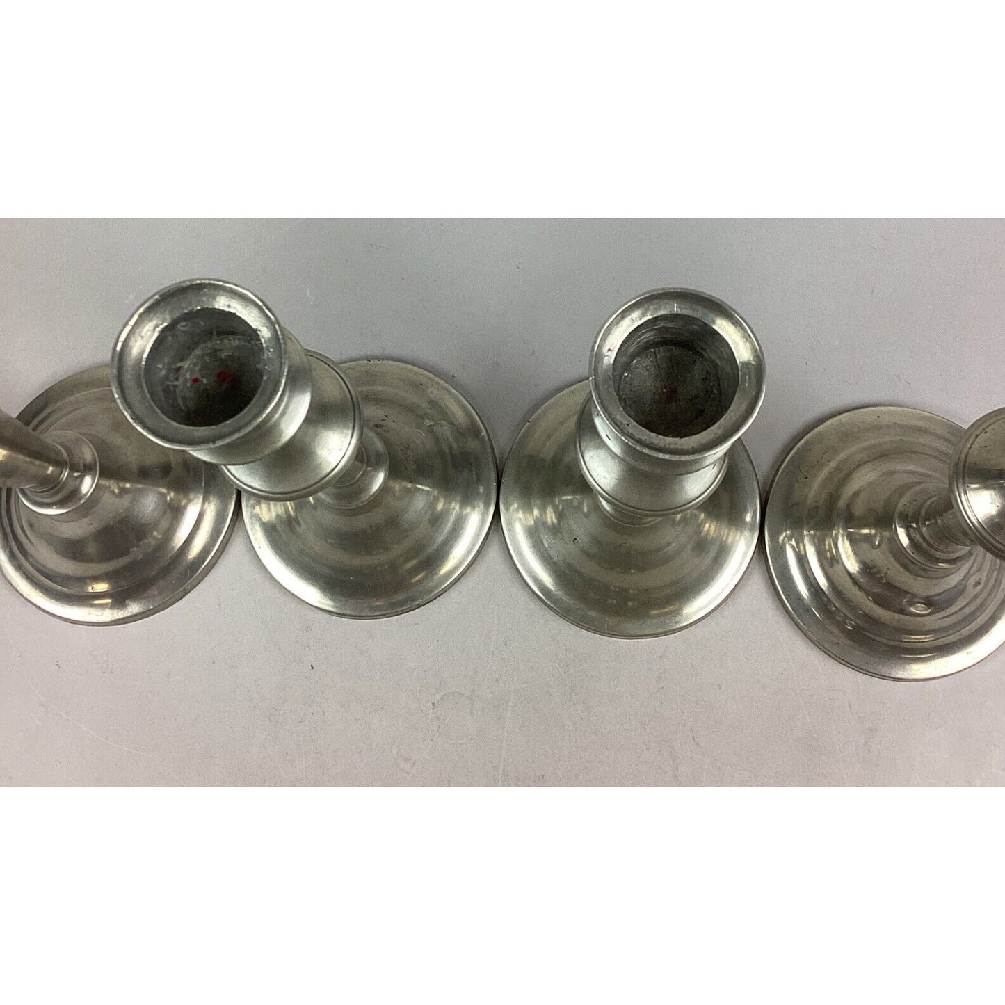 Set Of 4 Silver Plated Candlestick Holders - 10.5”