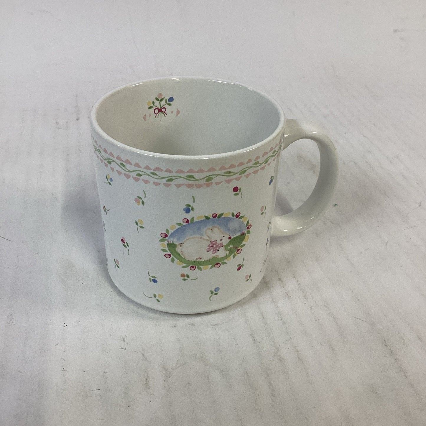 Vintage Michel & Company Floral and Bunny Mug - 1987