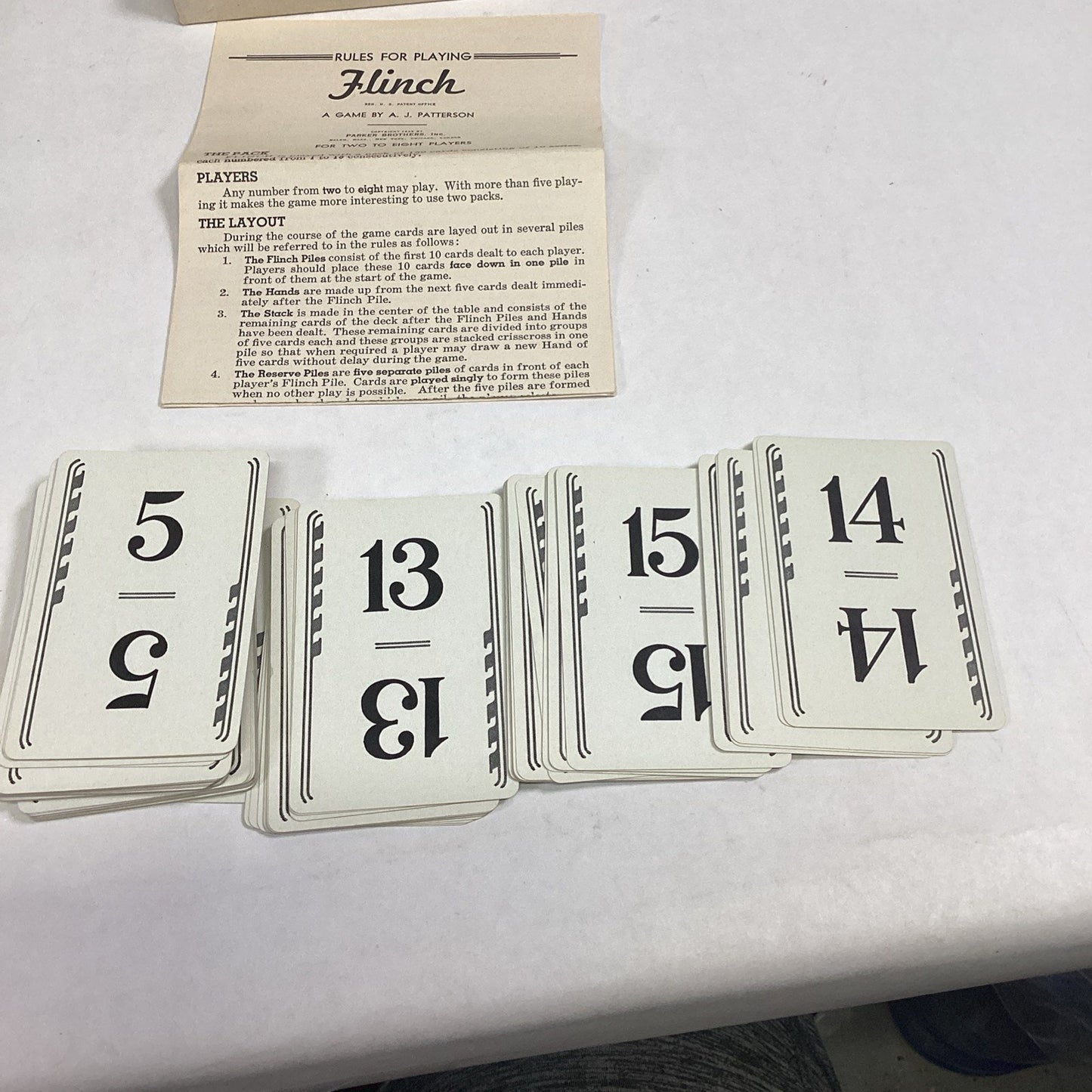 Vintage Flinch Card Game 1938 Parker Brothers USA. New Edition Complete