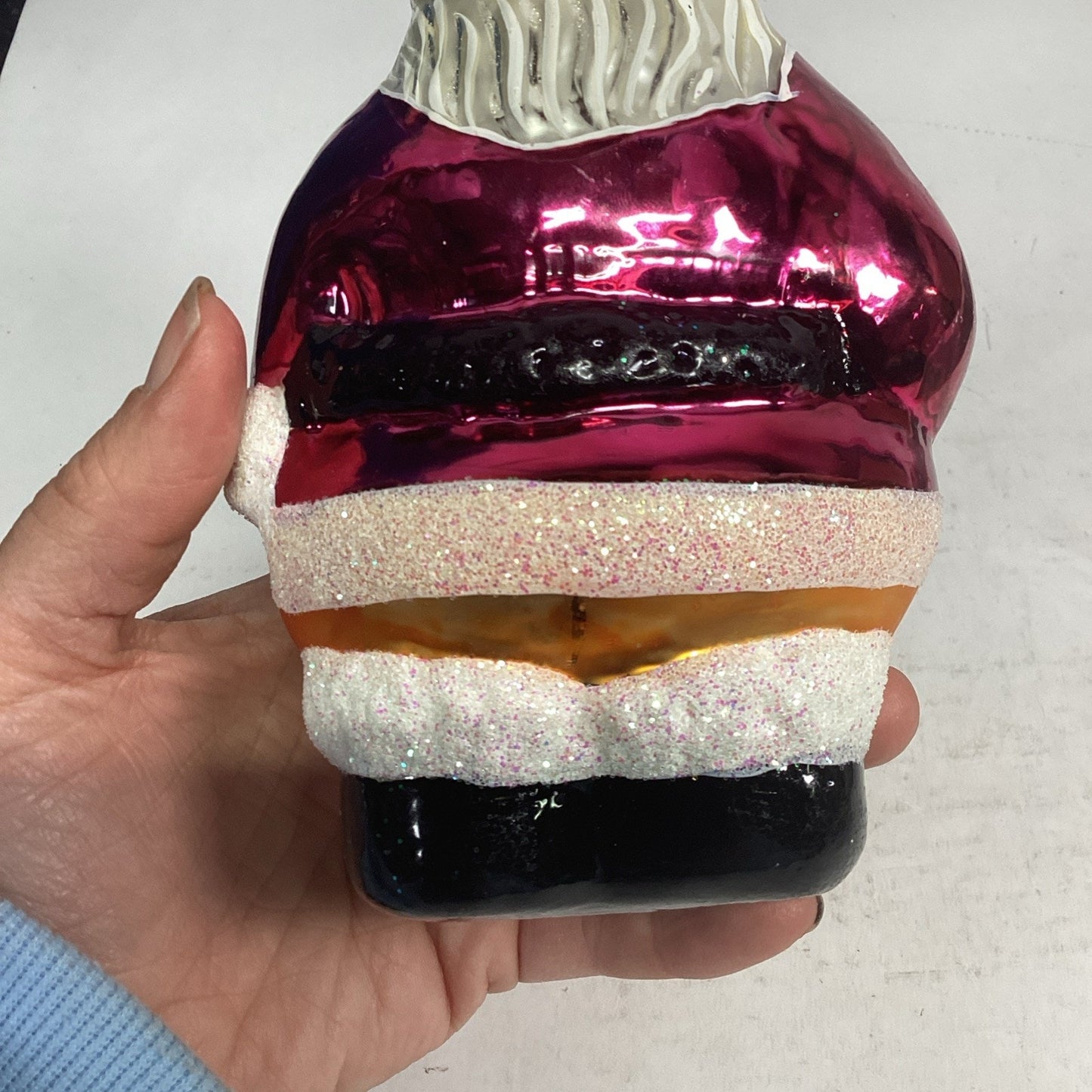 Vintage Christopher Radko “Round About Santa” Glass Ornament 6.5” 95-005-0