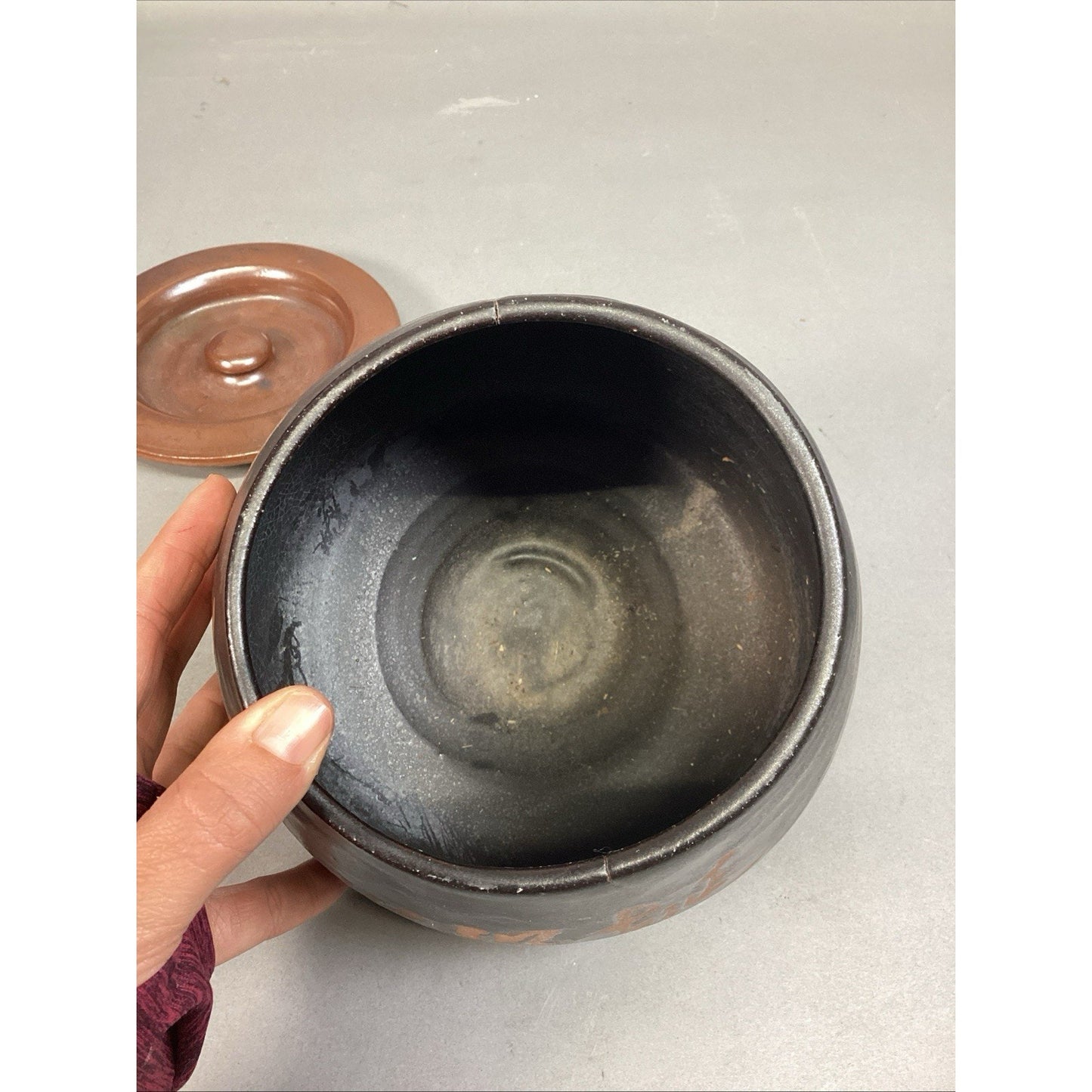 Vintage Chinese Pottery Medicine/Tamping Pot With Lid - Signed