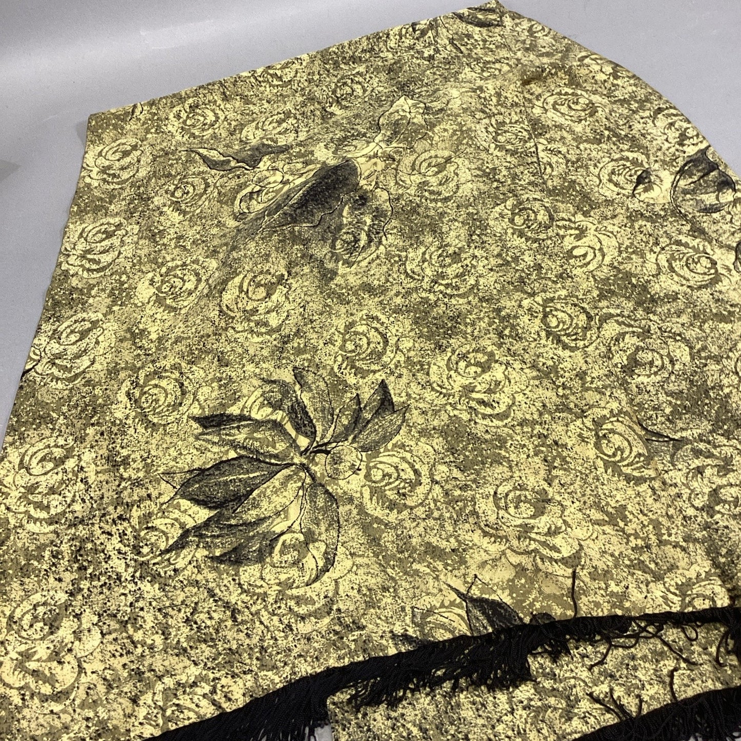 Emanuel Ungaro Multicolor Gold Floral Shawl/Wrap - Made In Italy