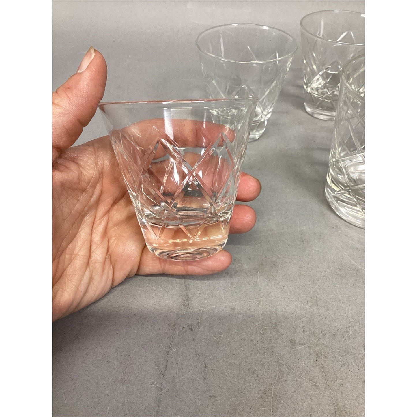 Webb Corbett Scotch / Old Fashioned Glasses Set Of 6 & 1 Glass Tumbler