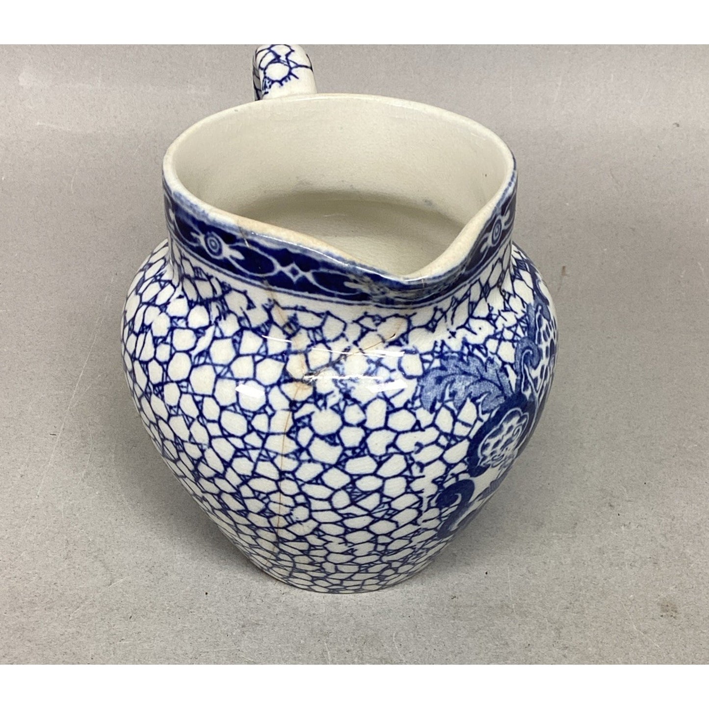Antique English William Adams Asian Blue Creamer - Made In England - #623291