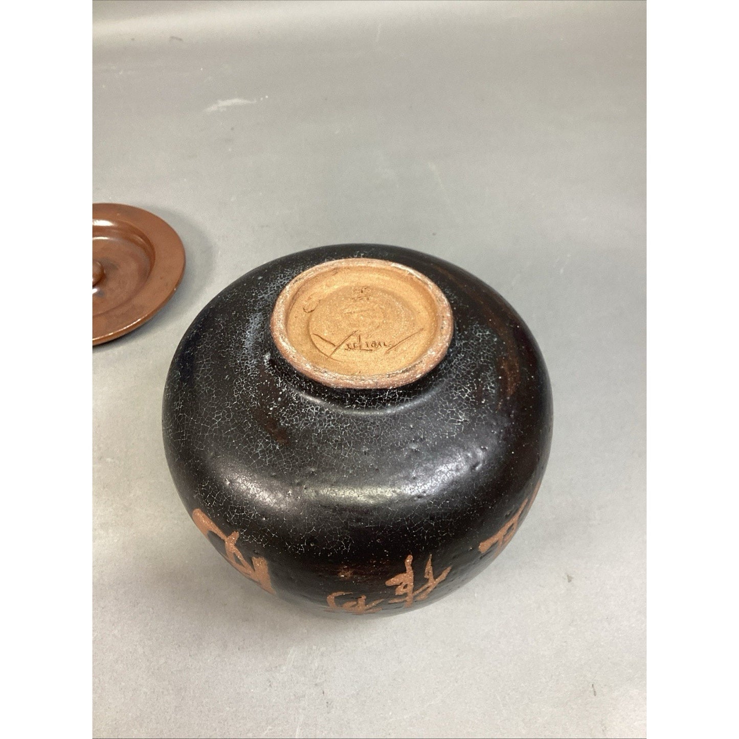 Vintage Chinese Pottery Medicine/Tamping Pot With Lid - Signed