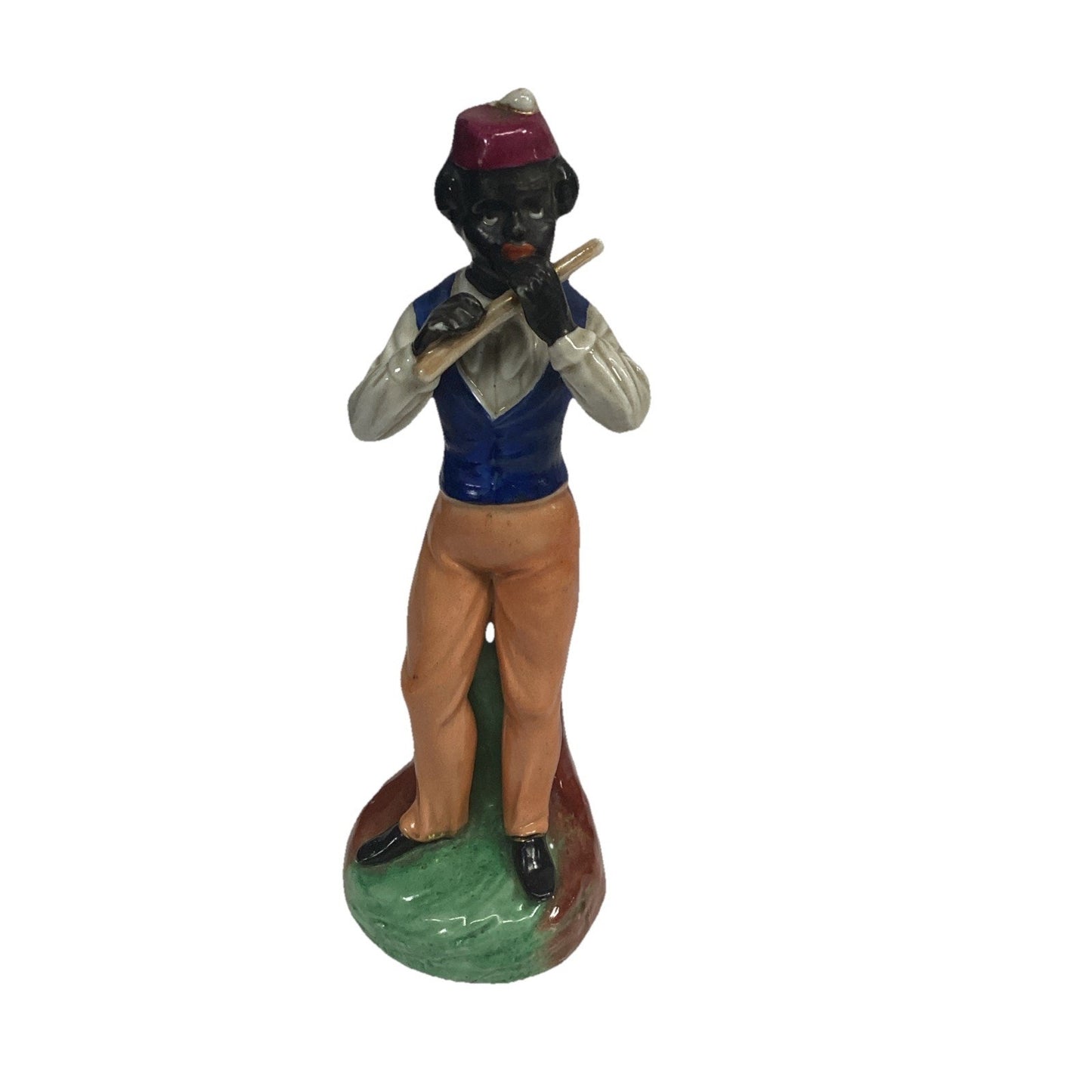 Antique Staffordshire Figurine Of A Man Playing A Flute