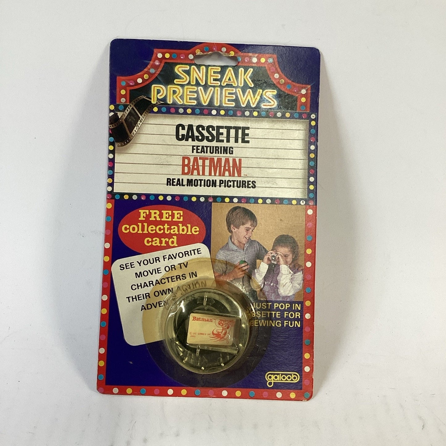 1984 Vintage Galoob Toys, Sneak Previews Cassette Batman Motion Pictures, Reel