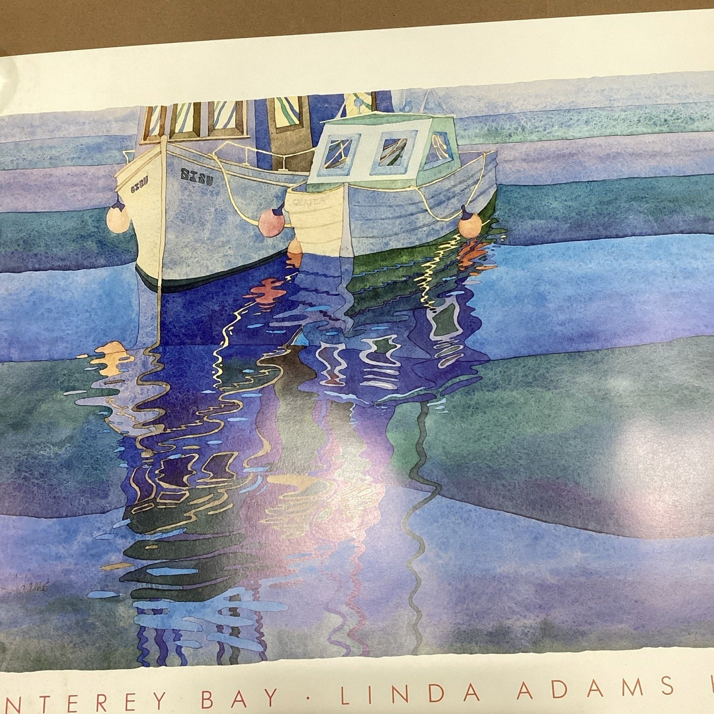 Linda Adams Kessler Monterey Bay Boats Poster - 26x19.25”