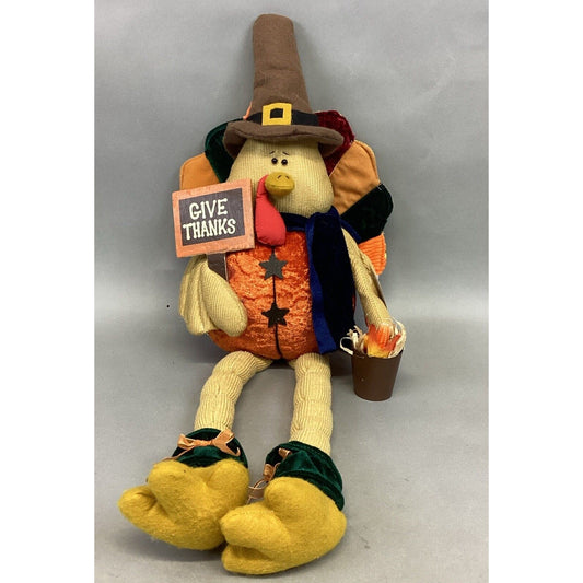 Sunset Bay Seasonal Turkey Pilgrim Plush Shelf Sitter #C5959 - 28”