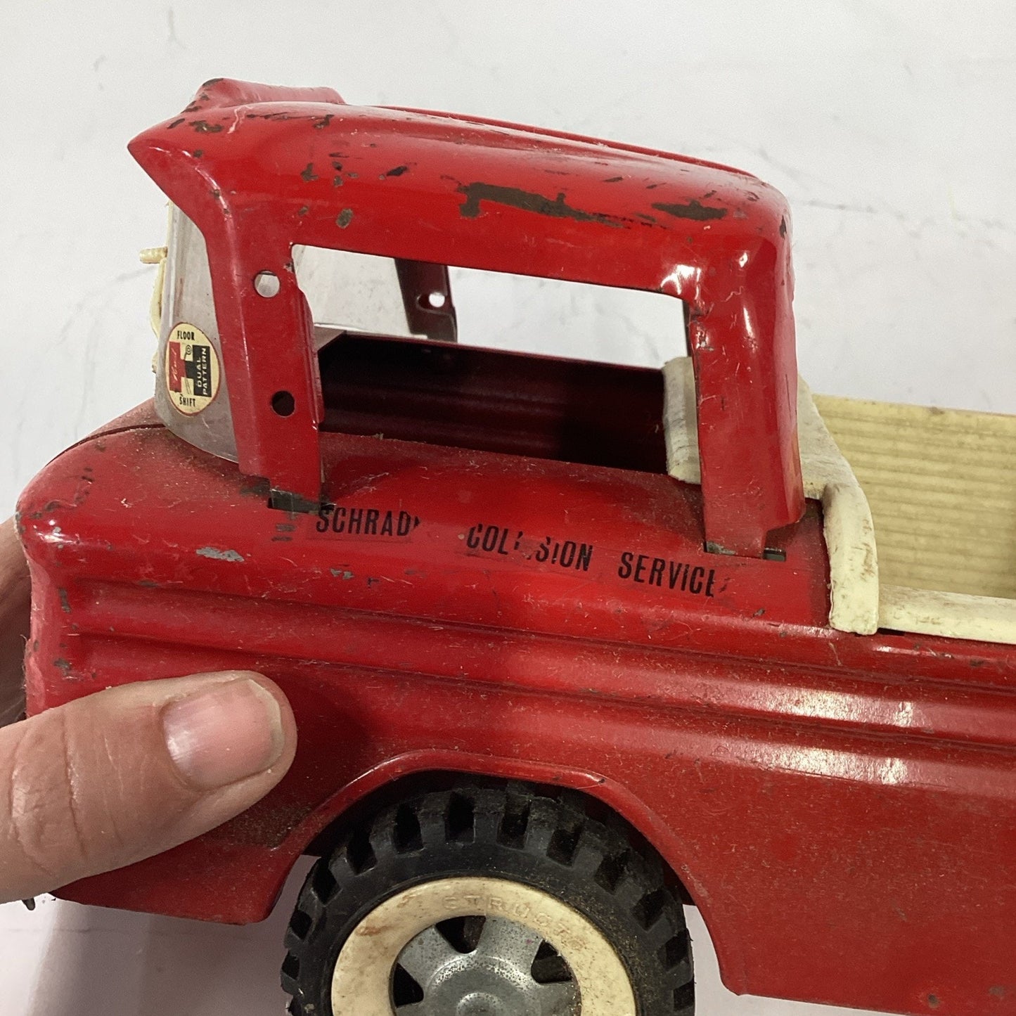 Vintage Structo Red Pick-Up Truck Pressed Steel